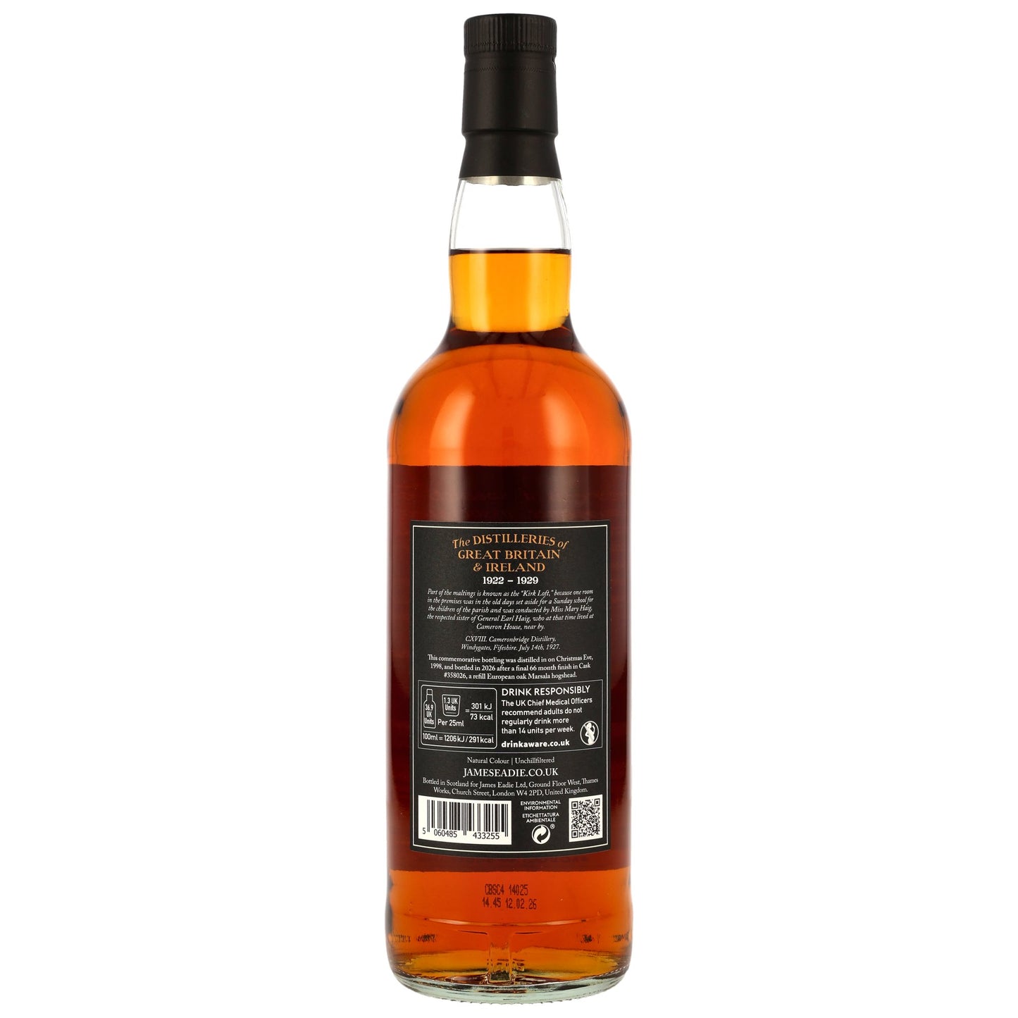 Cameronbridge 27 1998/2026 - James Eadie - Refill Marsala Hogshead Finish #358026