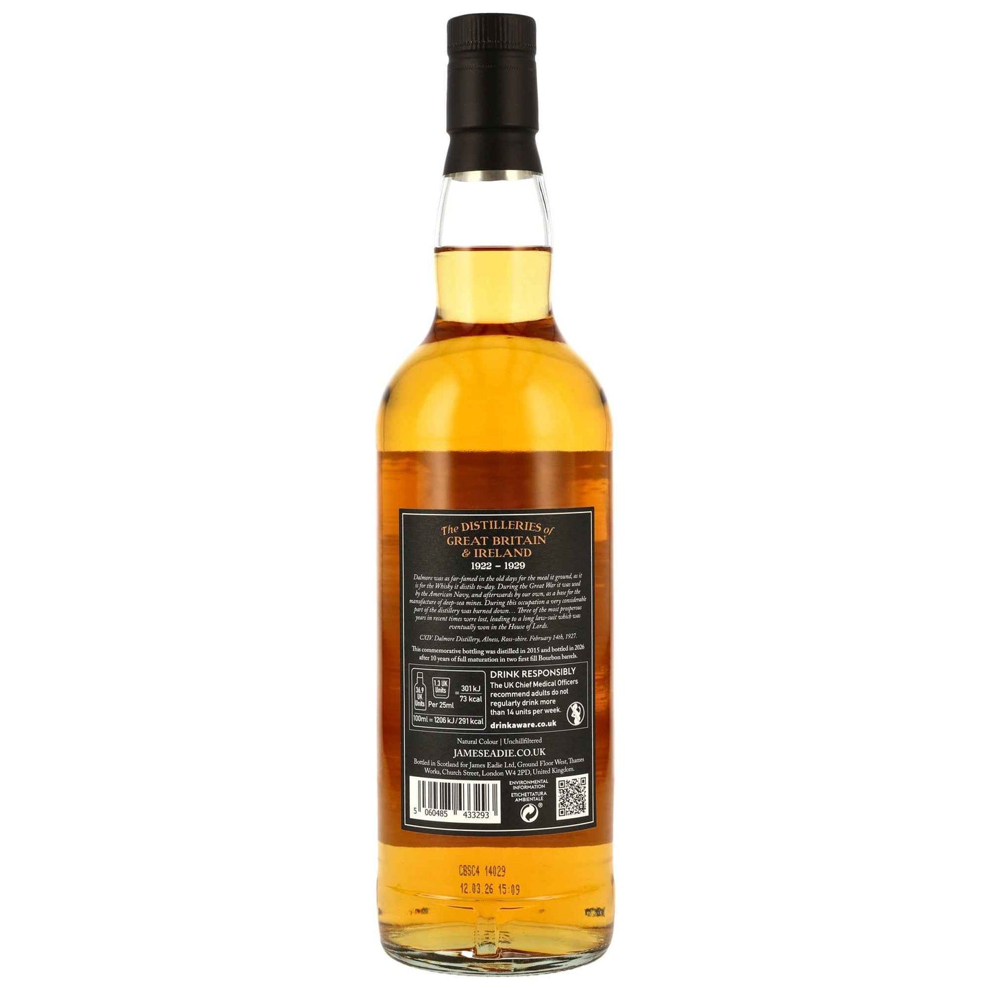 Dalmore 10 2015/2026 - James Eadie - 1st Fill Bourbon Barrels
