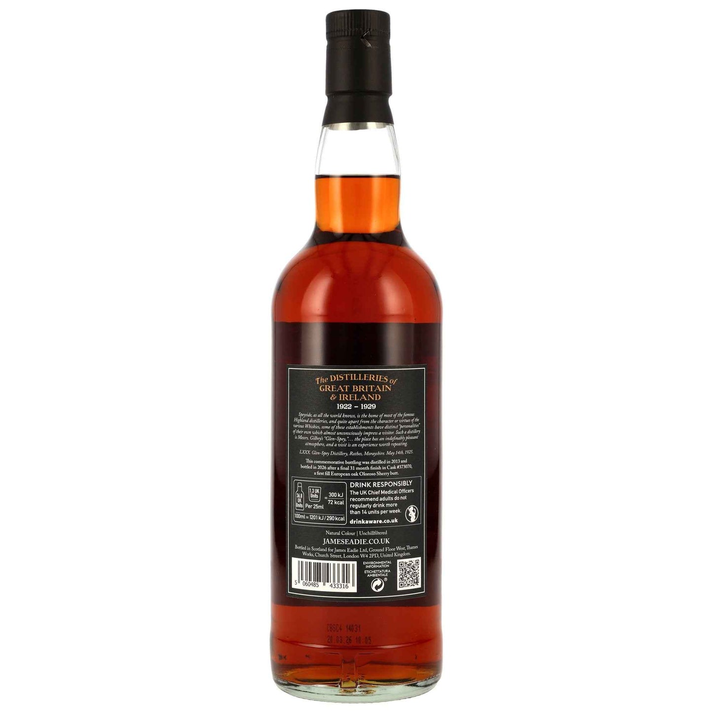 Glen Spey 12 2013/2026 - James Eadie - 1st Fill Oloroso Sherry Butt Finish #373070
