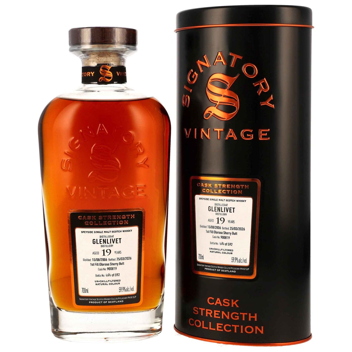 Glenlivet 19 2006/2026 - Signatory Vintage Cask Strength Collection - 1st Fill Oloroso Sherry Butt #900819