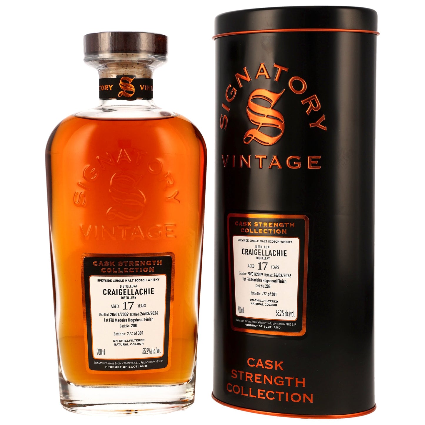 Craigellachie 17 2009/2026 - Signatory Vintage Cask Strength Collection - 1st Fill Madeira Hogshead Finish #208