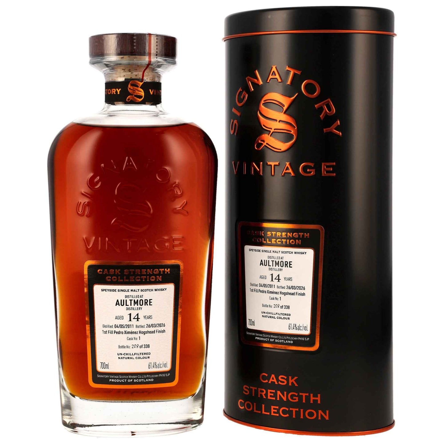 Aultmore 14 2011/2026 - Signatory Vintage Cask Strength Collection - 1st Fill PX Cask Finish #1