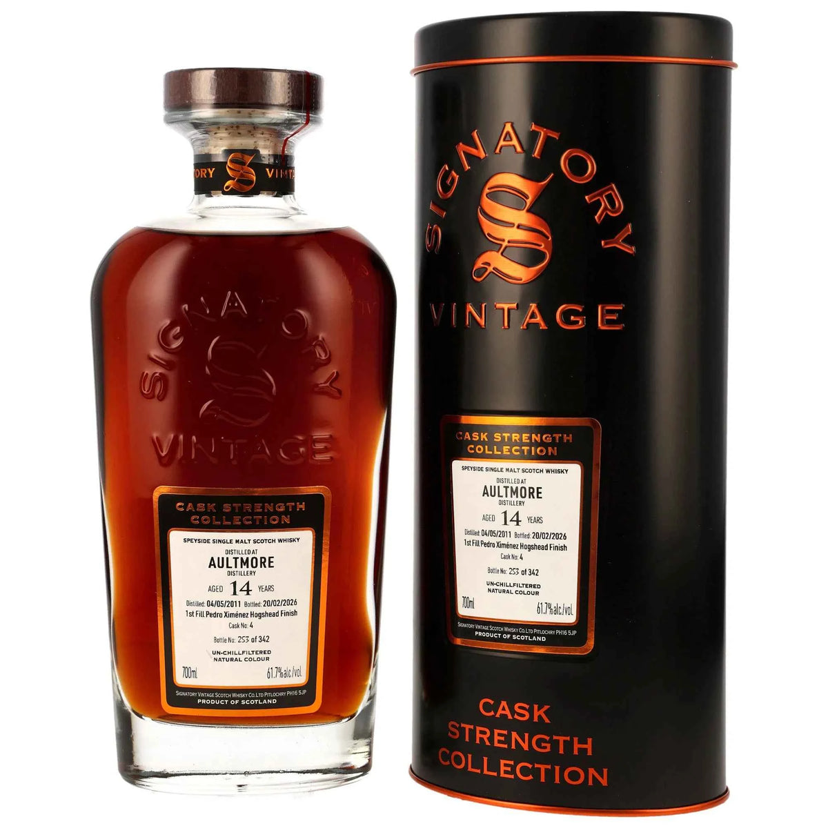 Aultmore 14 2011/2026 - Signatory Vintage Cask Strength Collection - 1st Fill PX Cask Finish #4