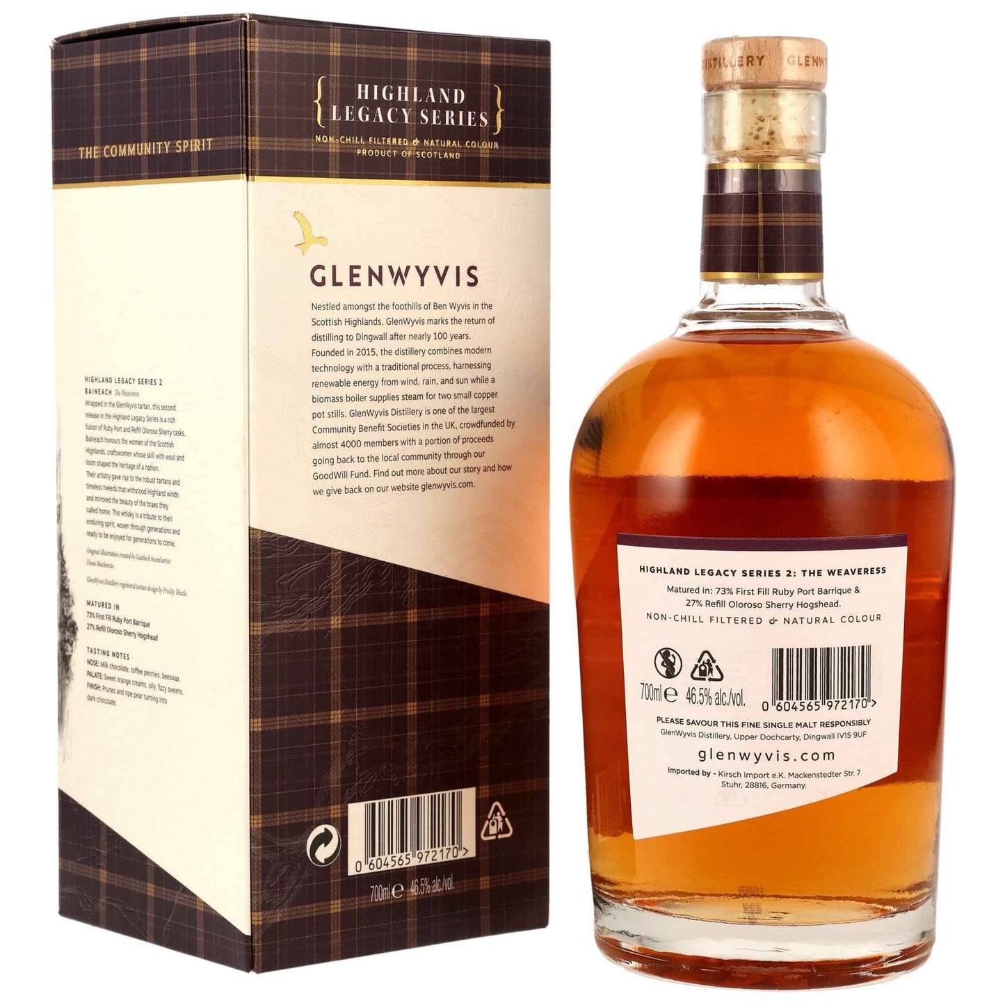 GlenWyvis - Highland Legacy Series - Baineach - 1st Fill Ruby Port Barrique & Refill Oloroso Sherry Cask