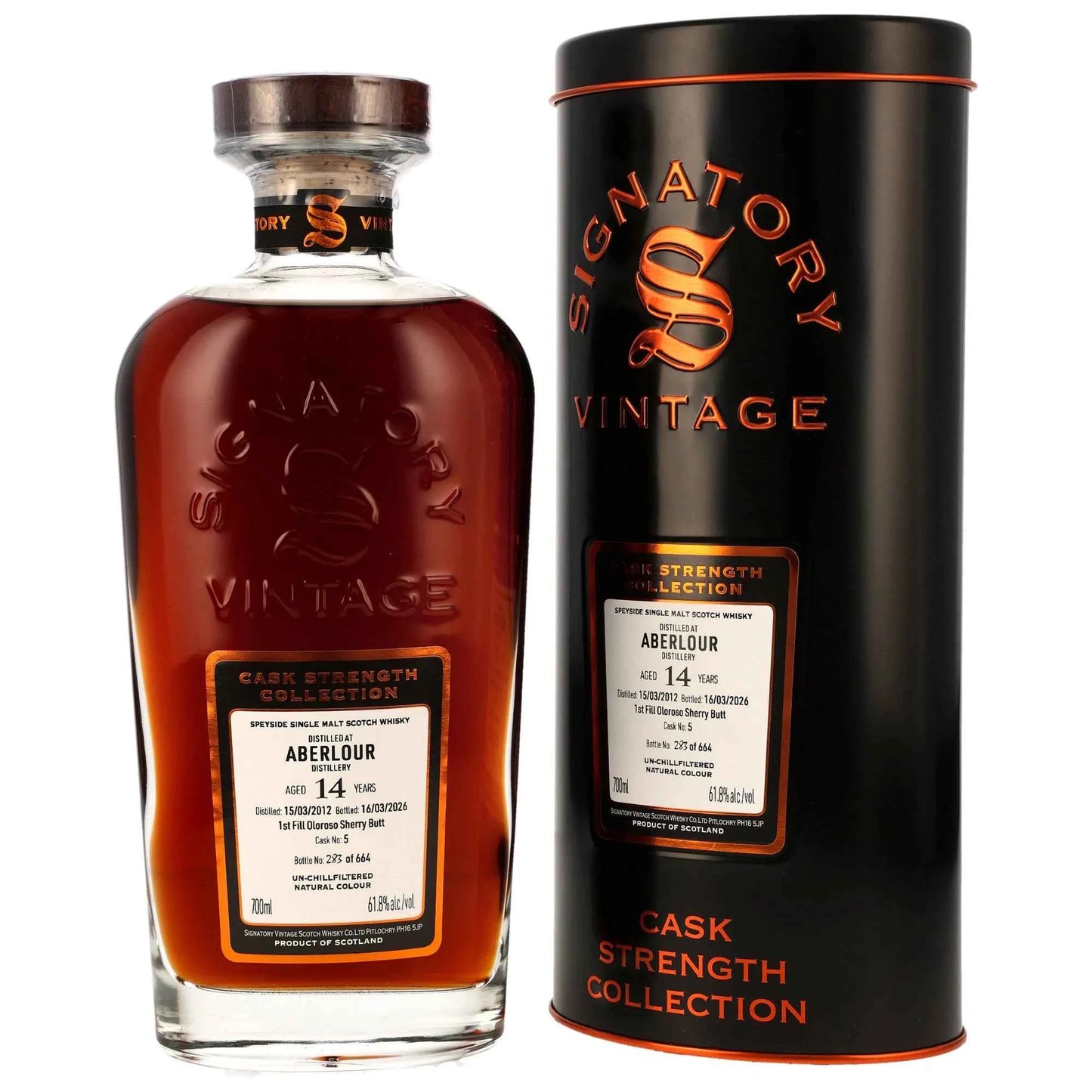 Aberlour 14 2012/2026 - Signatory Vintage Cask Strength Collection - 1st Fill Oloroso Sherry Butt #5