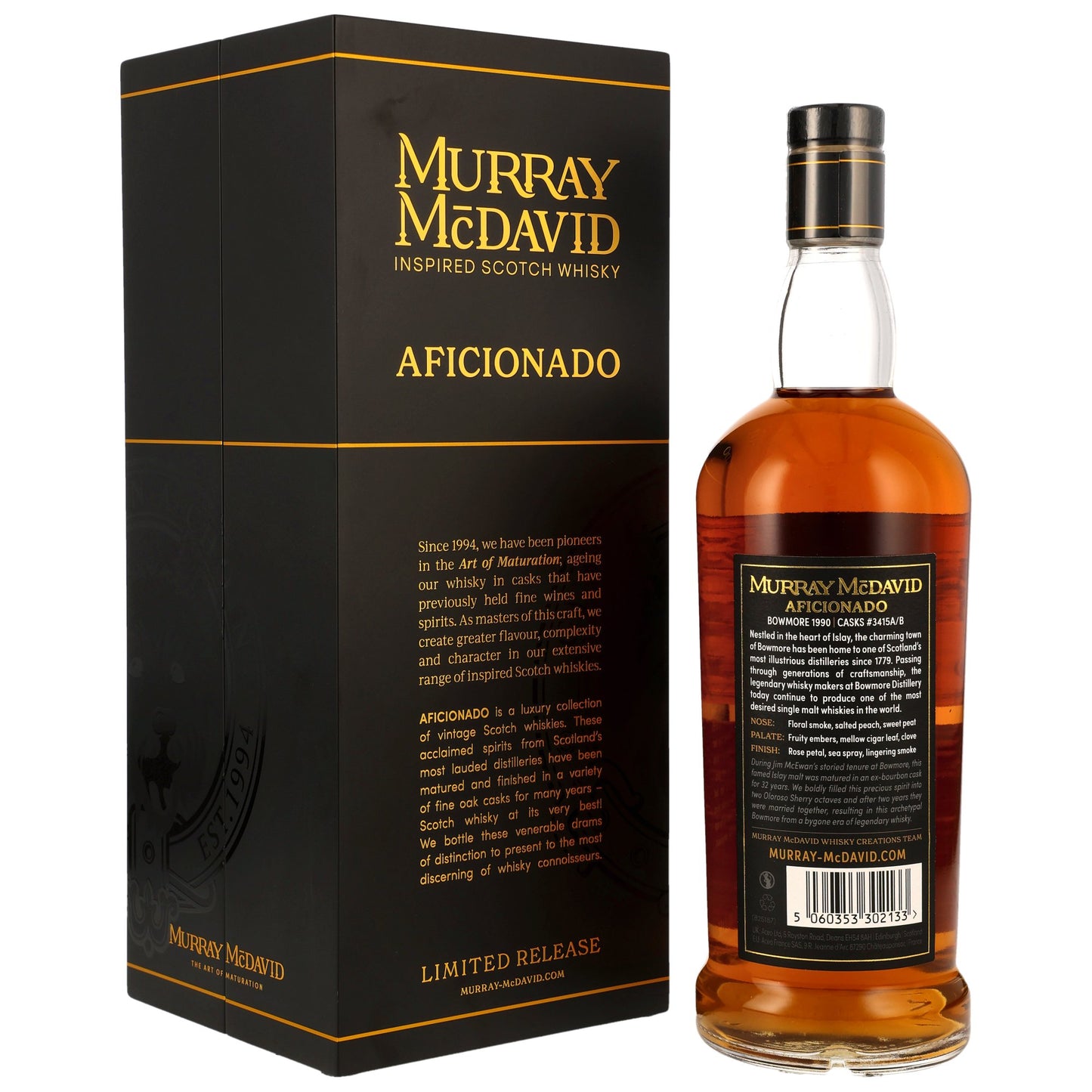 Bowmore 34 1990/2025 - Aficionado Murray McDavid - 1st Fill Oloroso Sherry Octave Finish