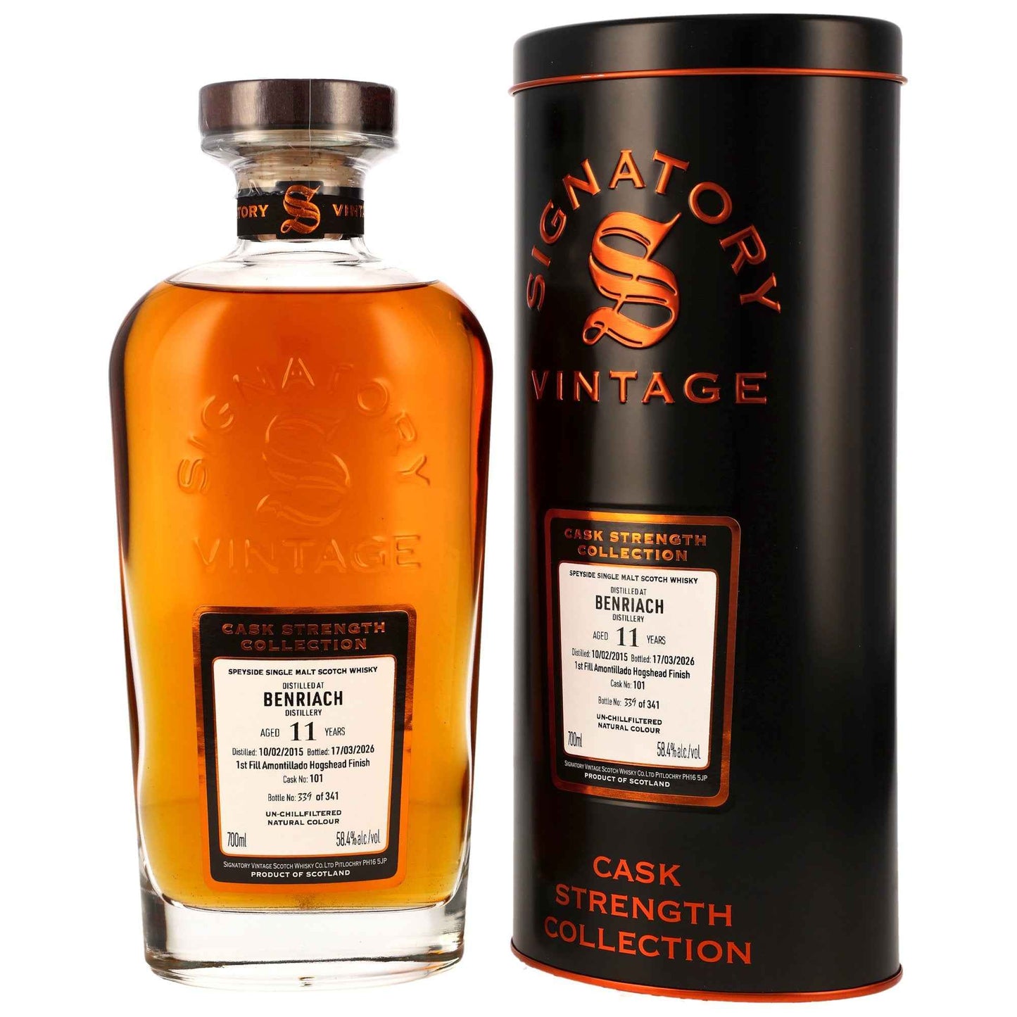 Benriach 11 2015/2026 - Signatory Vintage Cask Strength Collection - 1st Fill Amontillado Sherry Cask Finish #101