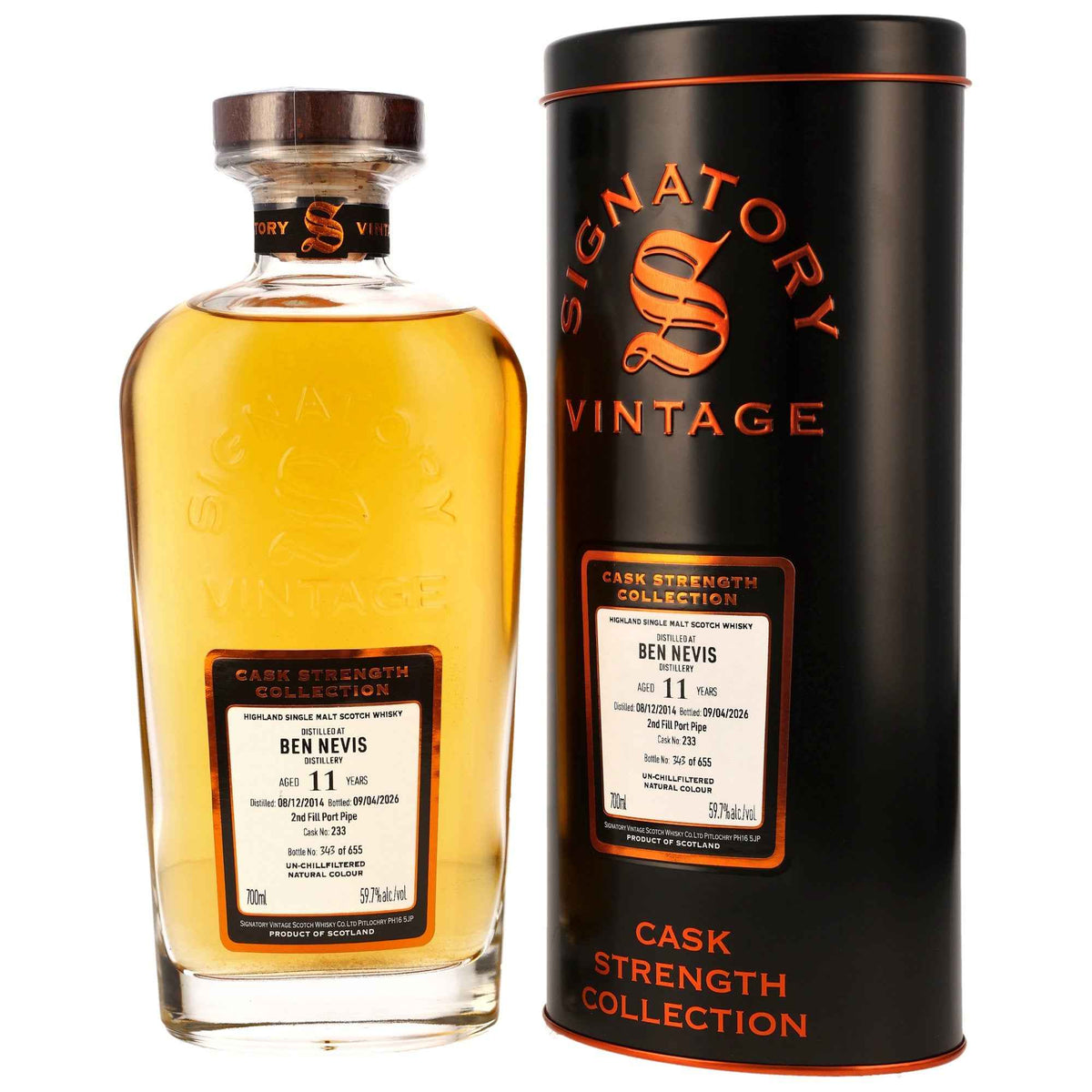 Ben Nevis 11 2014/2026 - Signatory Vintage Cask Strength Collection - 2nd Fill Port Pipe #233