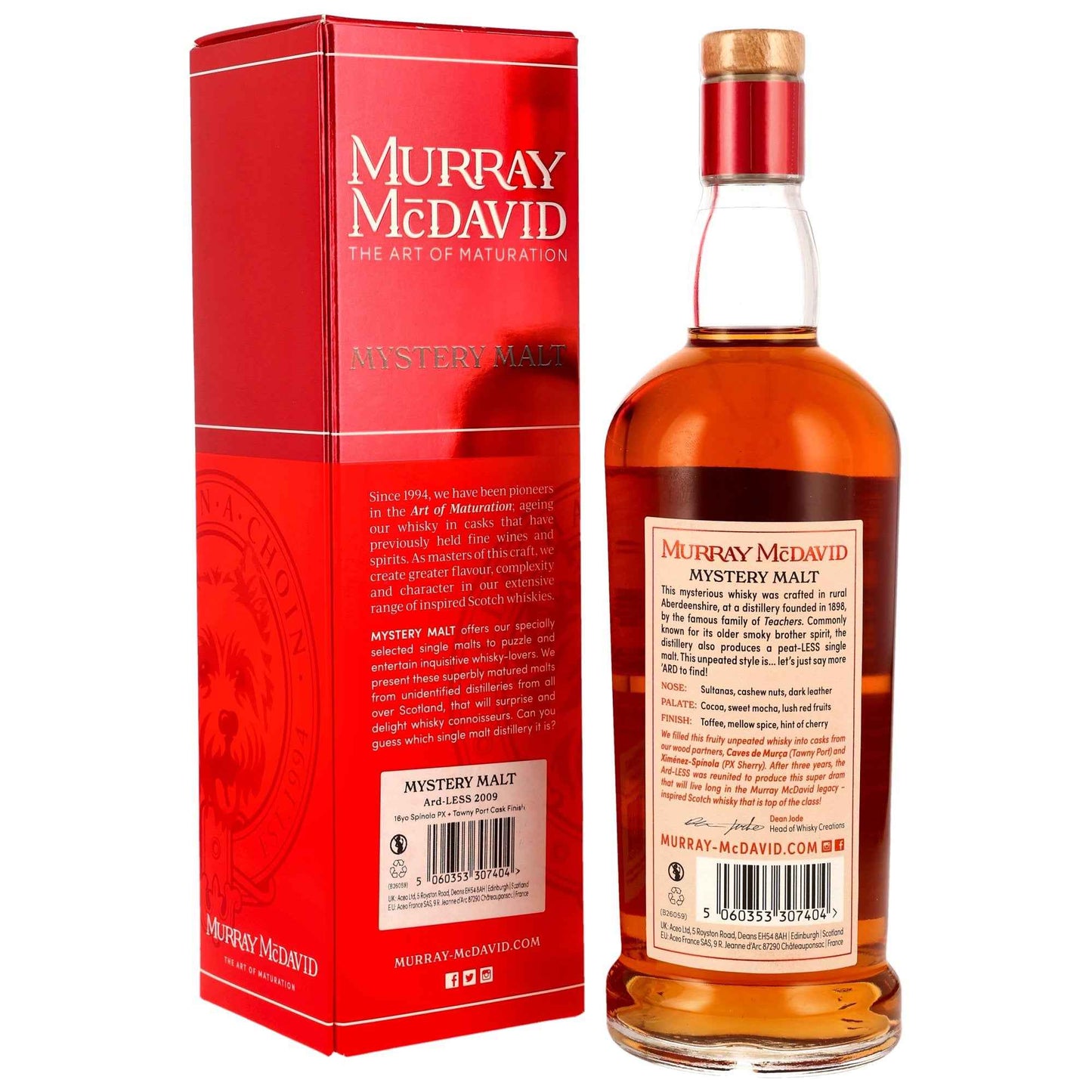 Ard-LESS (unpeated Ardmore) 16 2009/2026 - Murray McDavid Mystery Malt - PX & Tawny Port Cask