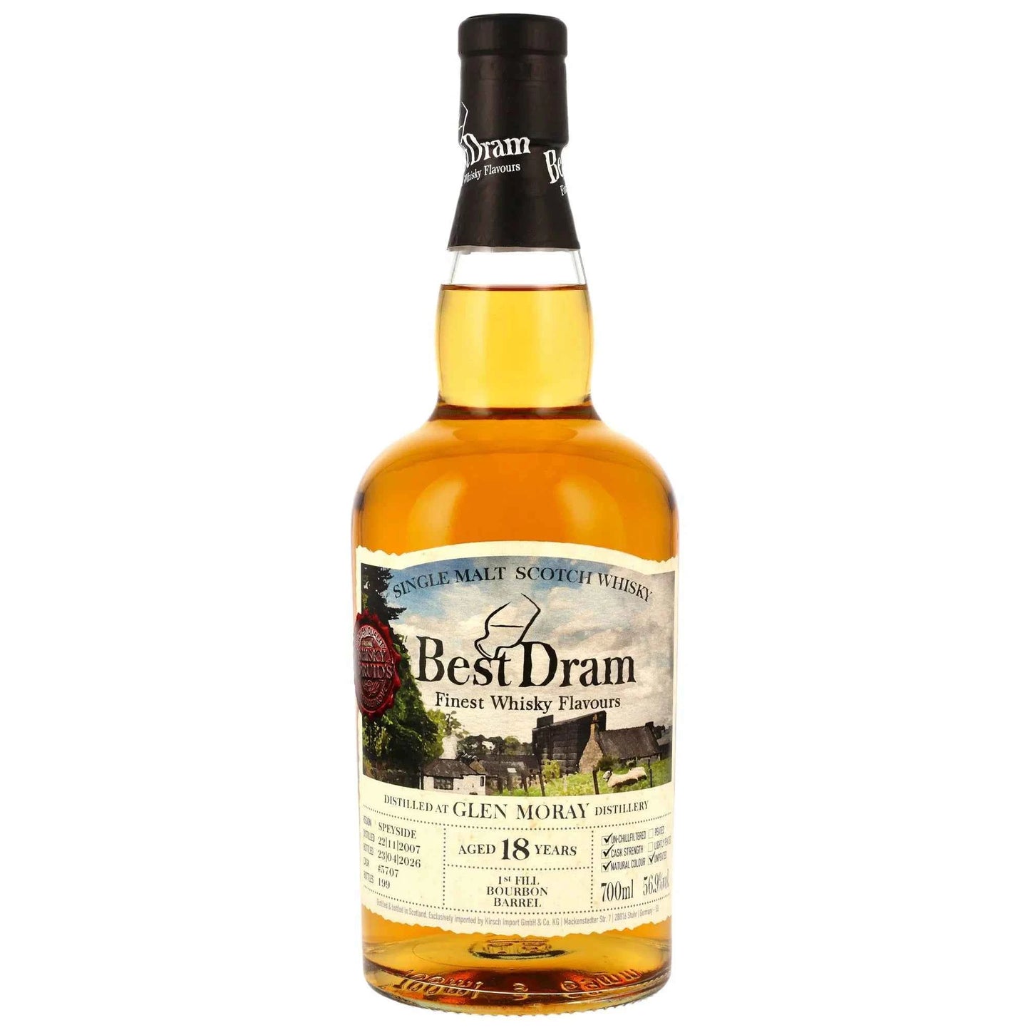 Glen Moray 18 2007/2026 - Best Dram - 1st Fill Bourbon Barrel #5707
