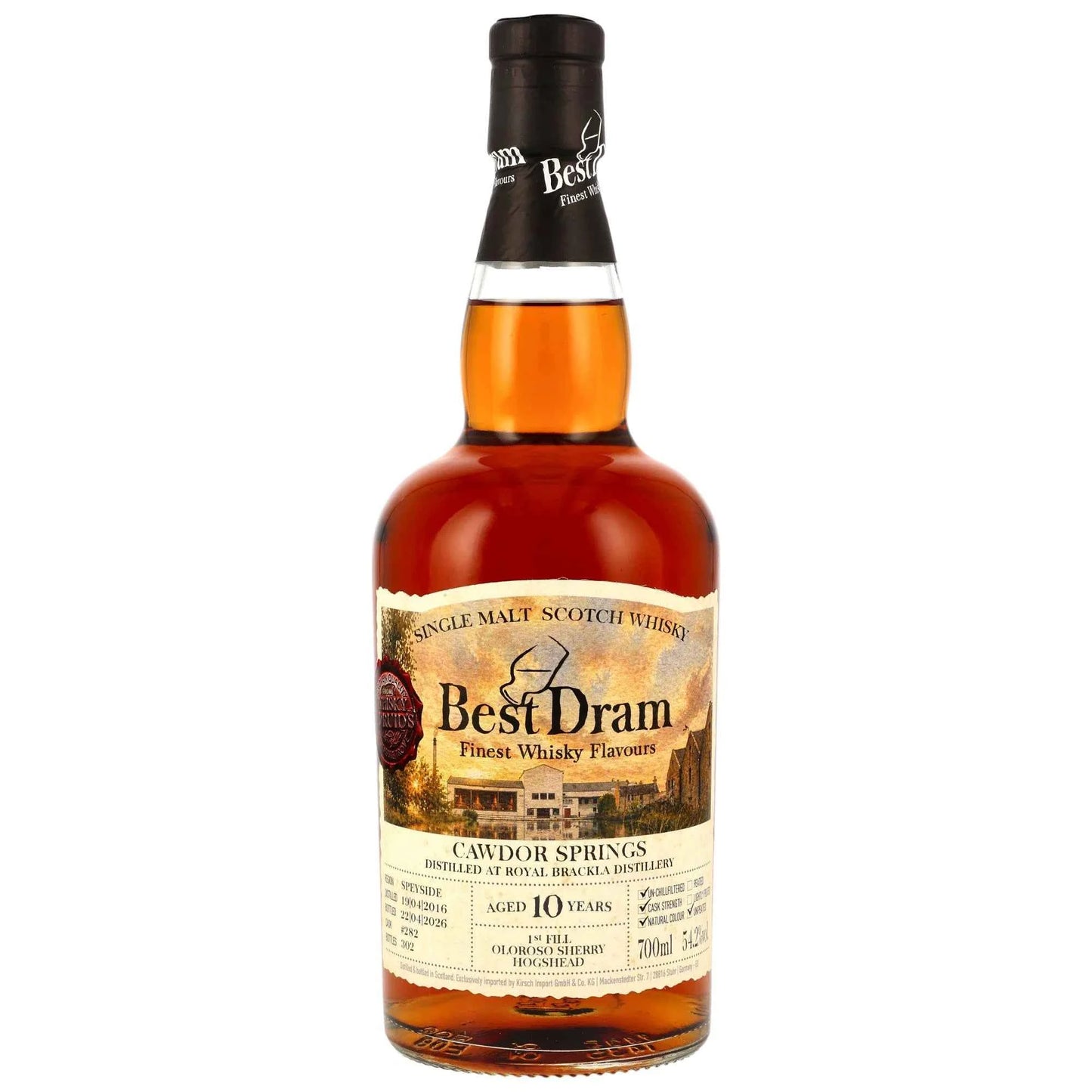 Cawdor Springs (Royal Brackla) 10 2016/2026 - Best Dram - 1st Fill Oloroso Sherry Hogshead #282