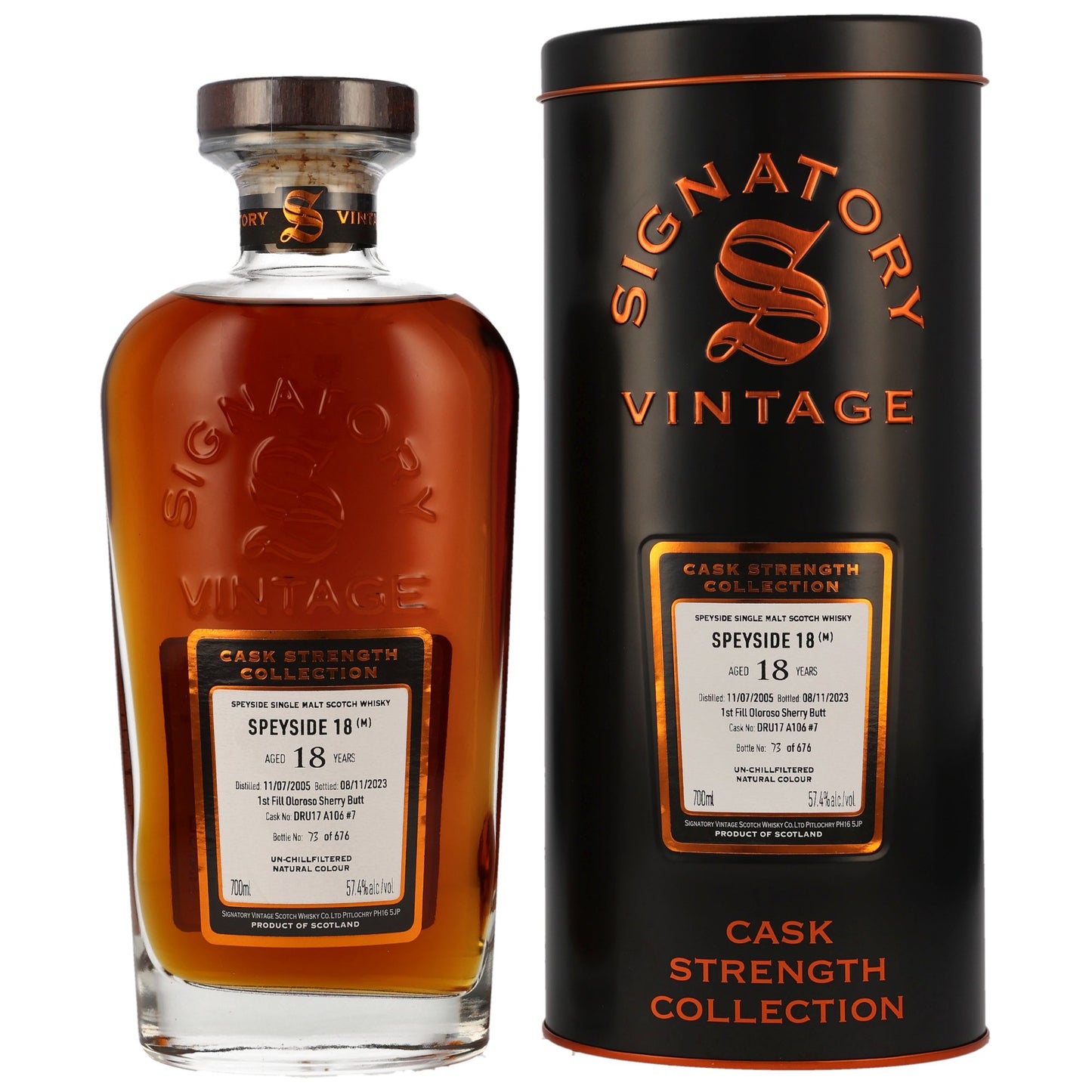 Speyside (M) 18 2005/2023 - Signatory Vintage - 1st Fill Oloroso Sherry Butt DRU17 A106 #7