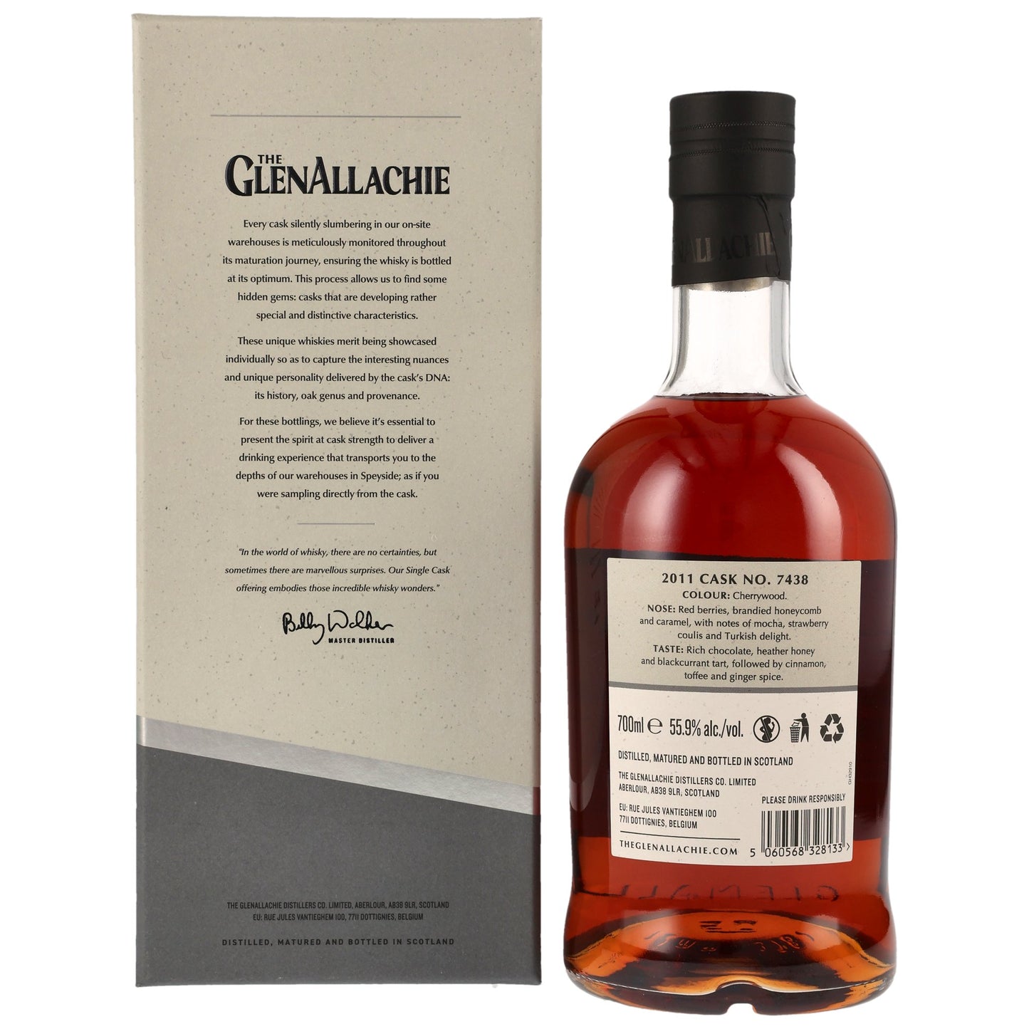 GlenAllachie 12 2011/2024 - Single Cask - Ruby Port Pipe #7438