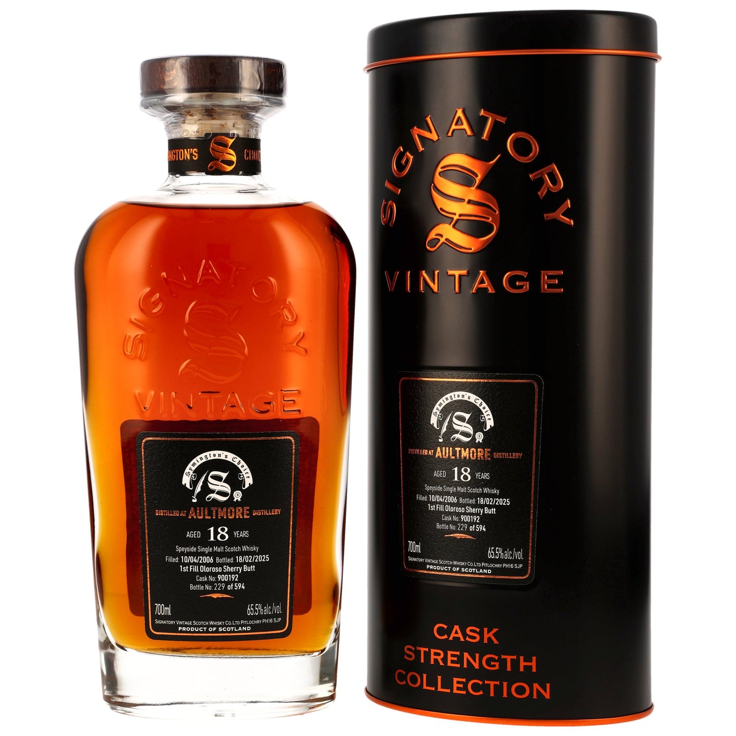 Aultmore 18 2006/2025 - Signatory Vintage Symingtons Choice - 1st Fill Oloroso
