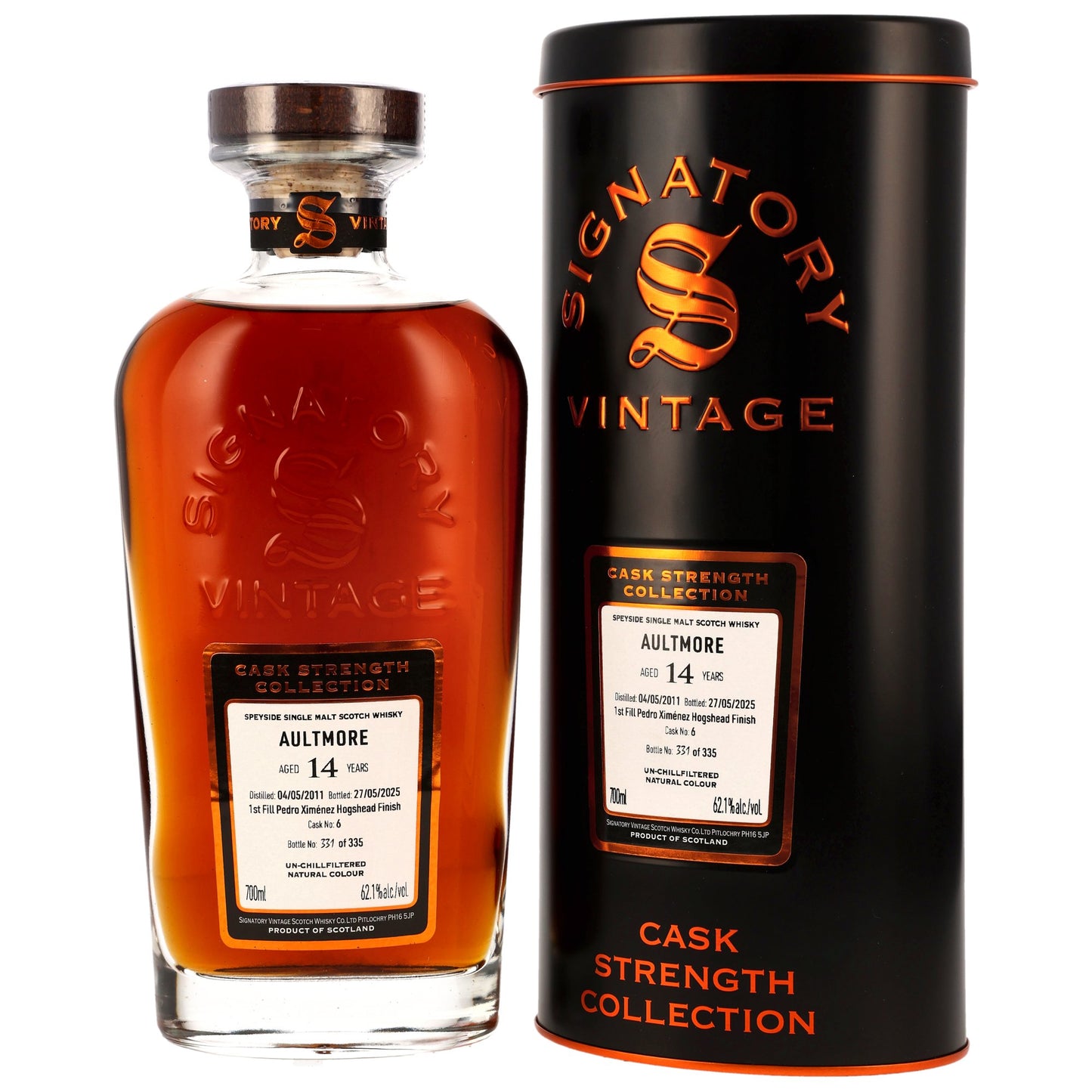 Aultmore 14 2011/2025 - Signatory Vintage Cask Strength Collection - 1st Fill PX Hogshead Finish #6
