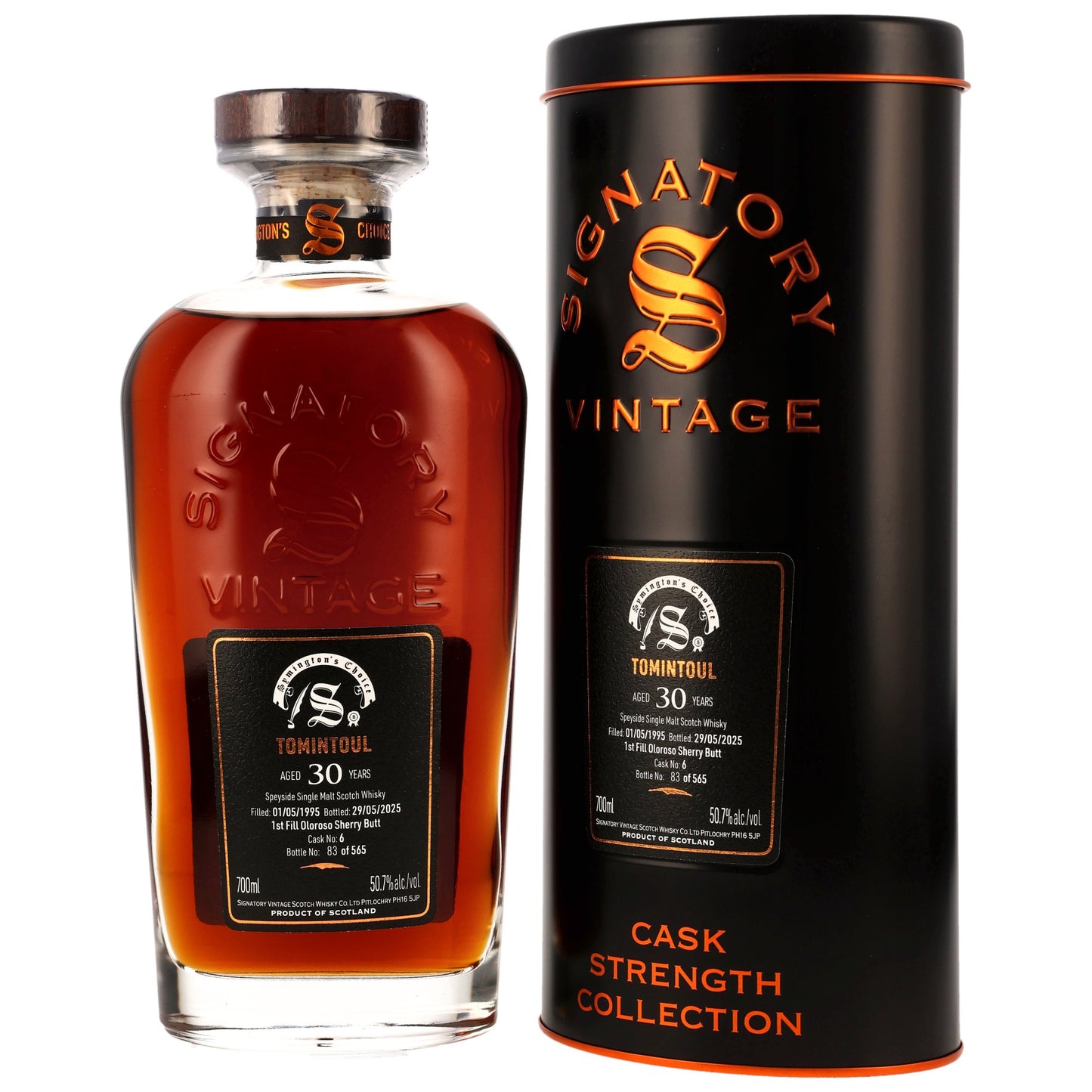 Tomintoul 30 1995/2025 - Signatory Vintage Symingtons Choice - 1st Fill Oloroso Sherry Butt #6