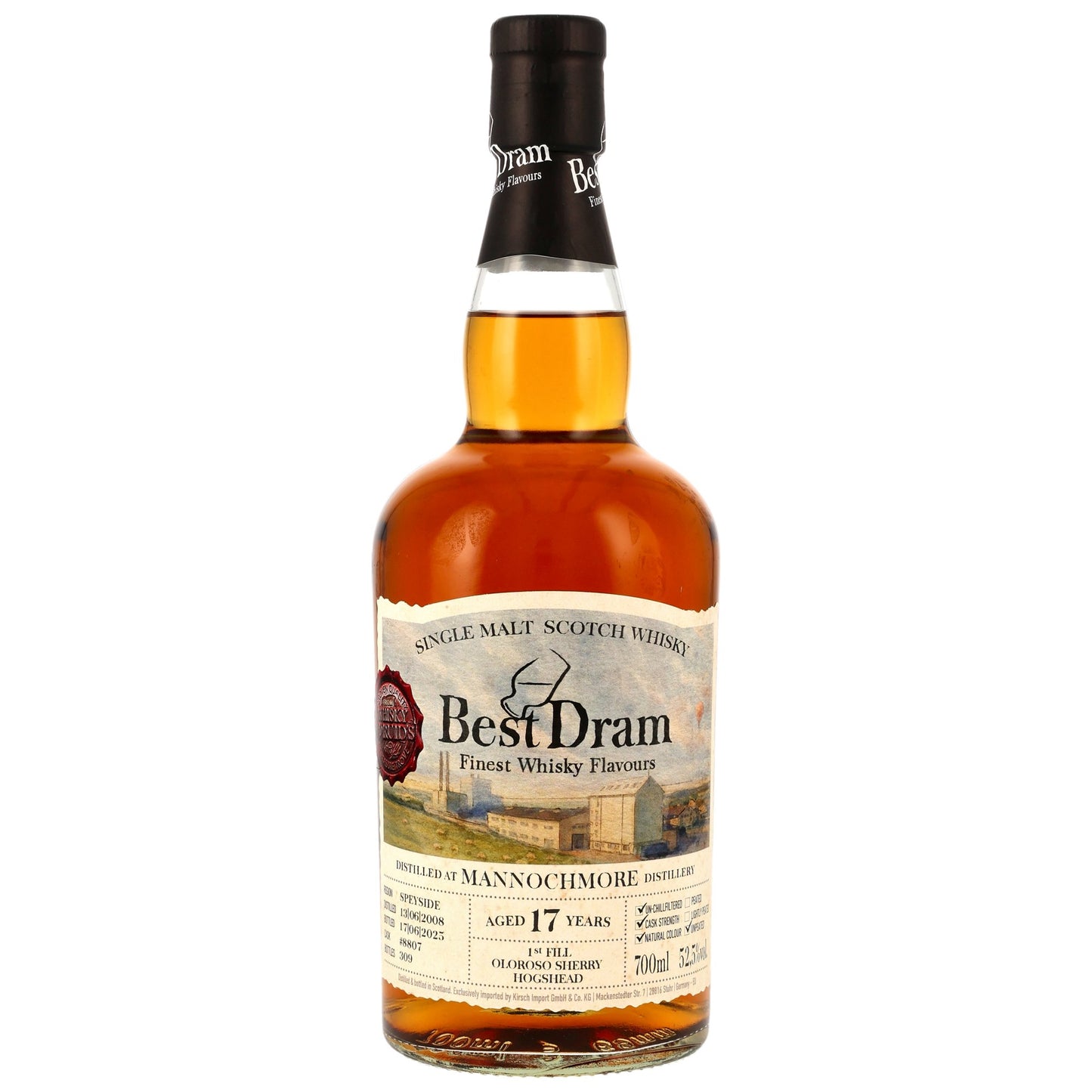 Mannochmore 17 2008/2025 - Best Dram - 1st Fill Oloroso Hogshead #8807