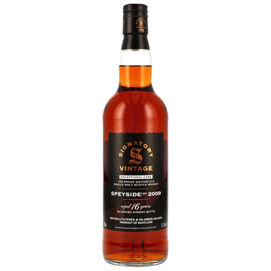 Speyside (M) 16 2009/2025 - Signatory Vintage - 100 PROOF Exceptional Cask Edition #13
