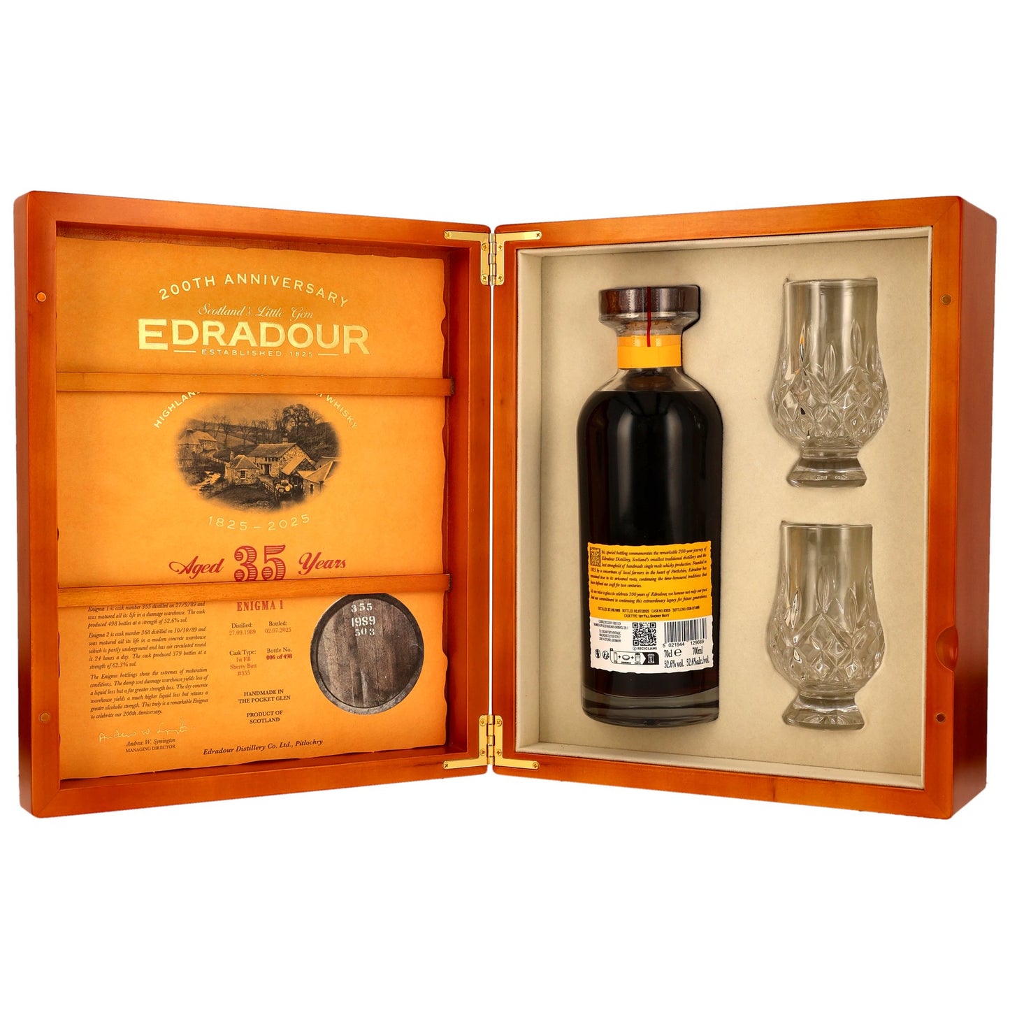 Edradour 35 1989/2025 - 200th Anniversary - Enigma Part 1 - 1st Fill Sherry Butt #355