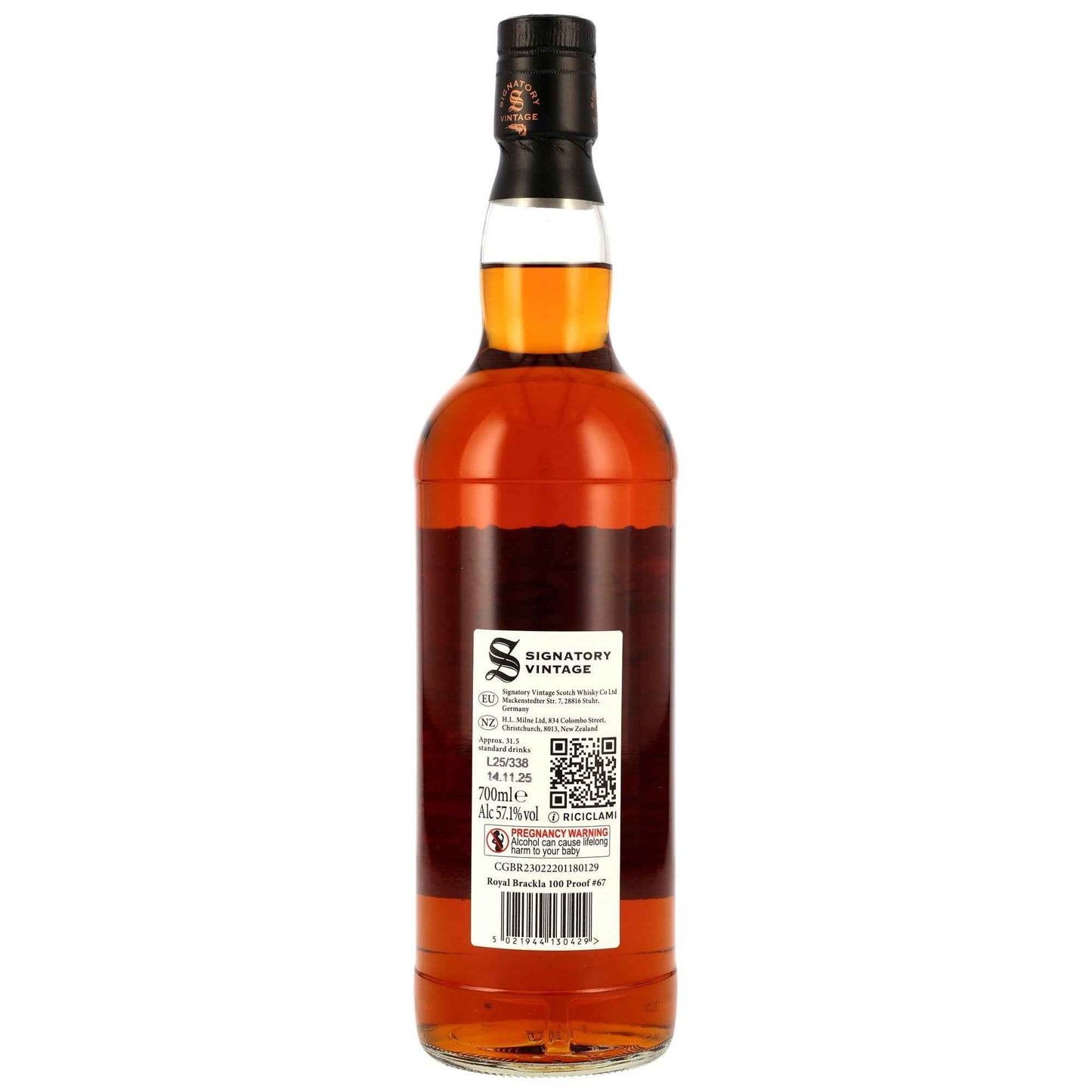 Royal Brackla 11 2014/2025 - Signatory Vintage - 100 PROOF #67