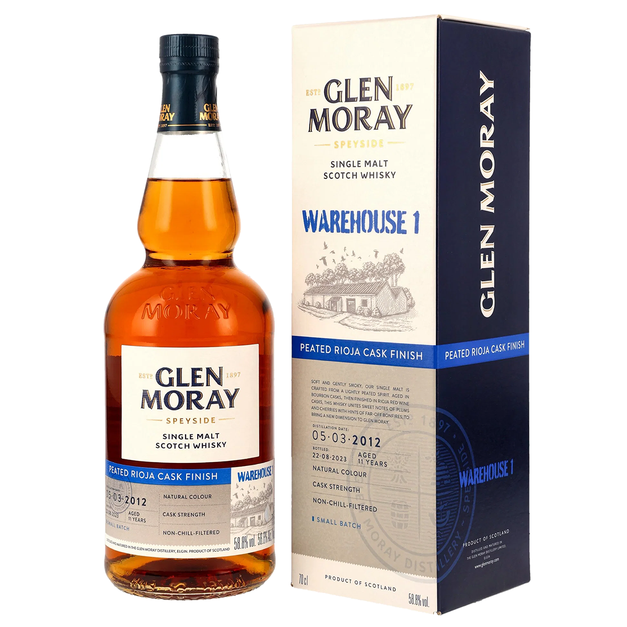 Glen Moray 11 2012/2023 - Warehouse 1 - Peated Rioja Cask Finish