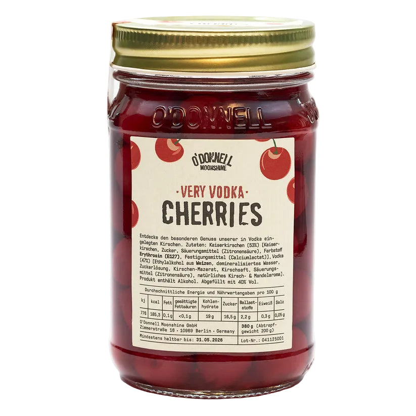 O`Donnell Moonshine Very Vodka Cherries 380g