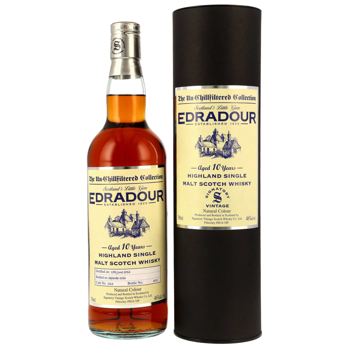 Edradour 10 2016/2026 - The UN-chillfiltered Collection - Sherry Cask #216