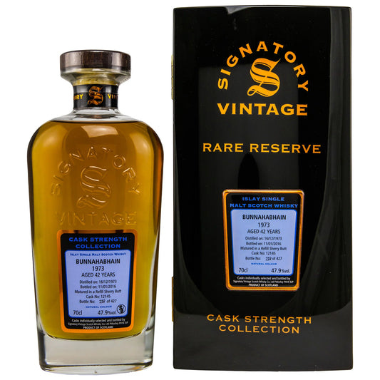 Bunnahabhain 42 1973/2016 - Signatory Vintage Rare Reserve - Refill Sherry Butt #12145