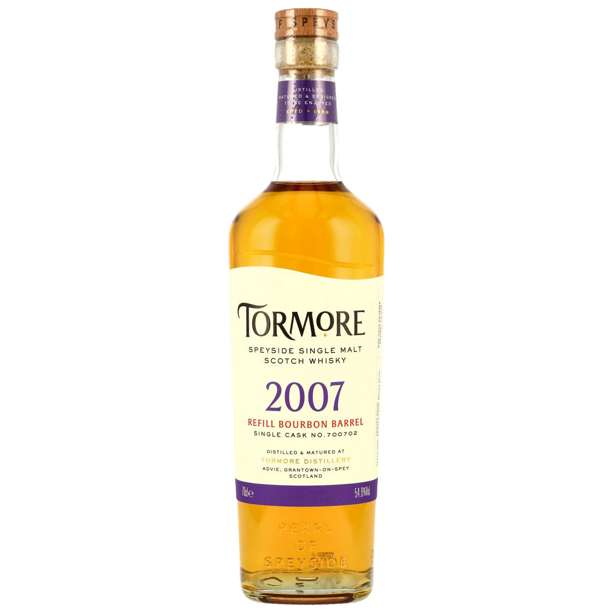 Tormore 18 2007/2026 - 50th Anniversary Kirsch Import - Refill Bourbon Barrel #700702