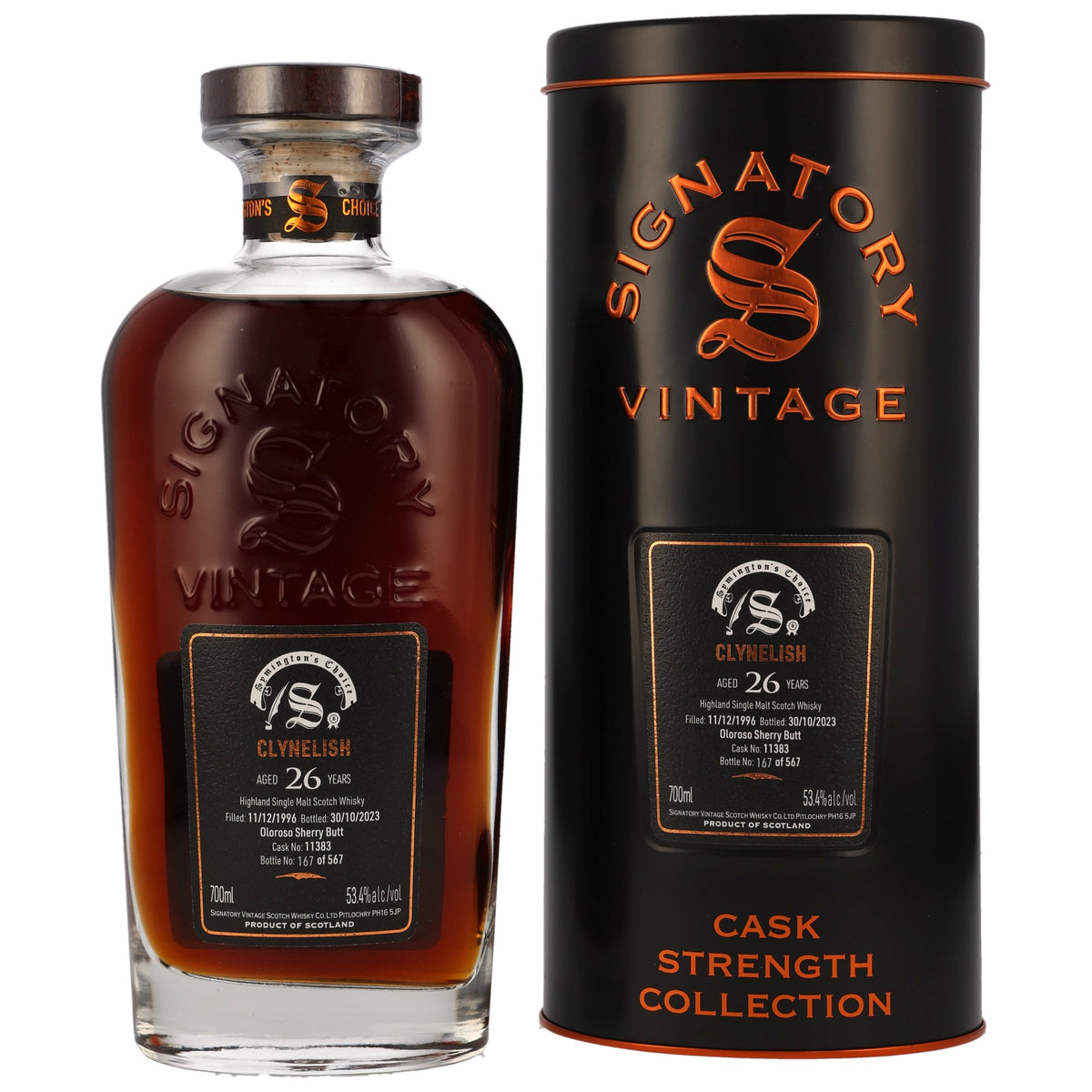 Clynelish 26 1996/2023 - Signatory Vintage Symingtons Choice - Oloroso Sherry Butt #11383