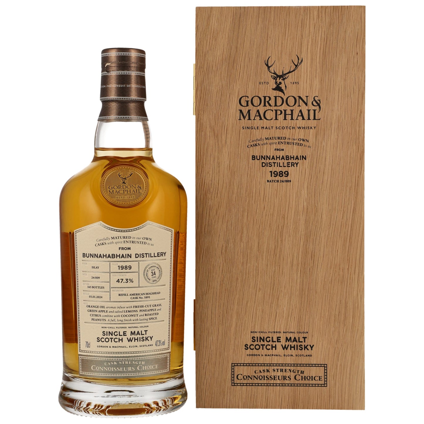 Bunnahabhain 34 1989/2024 - Gordon & MacPhail Connoisseurs Choice - Refill American Oak Hogshead #5891