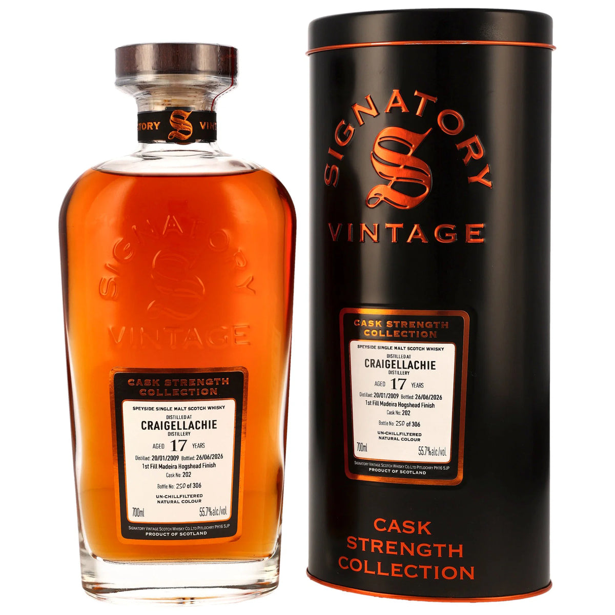 Craigellachie 17 2009/2026 - Signatory Vintage Cask Strength Collection - 1st Fill Madeira Hogshead Finish #202