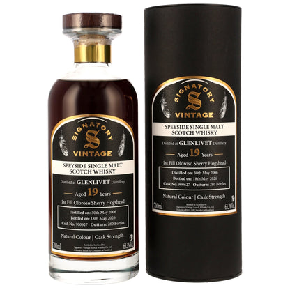 Glenlivet 19 2006/2026 - Signatory Vintage Ibisco Decanter - 1st Fill Oloroso Sherry Hogshead #900627