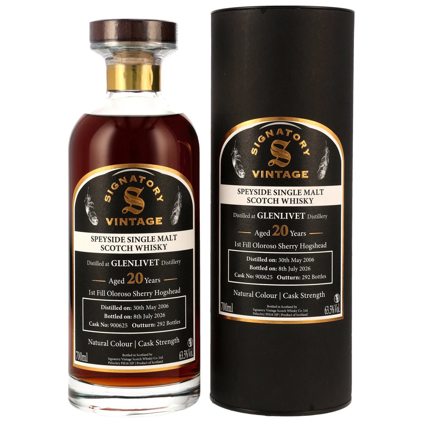 Glenlivet 20 2006/2026 - Signatory Vintage Ibisco Decanter - 1st Fill Oloroso Sherry Hogshead #900625