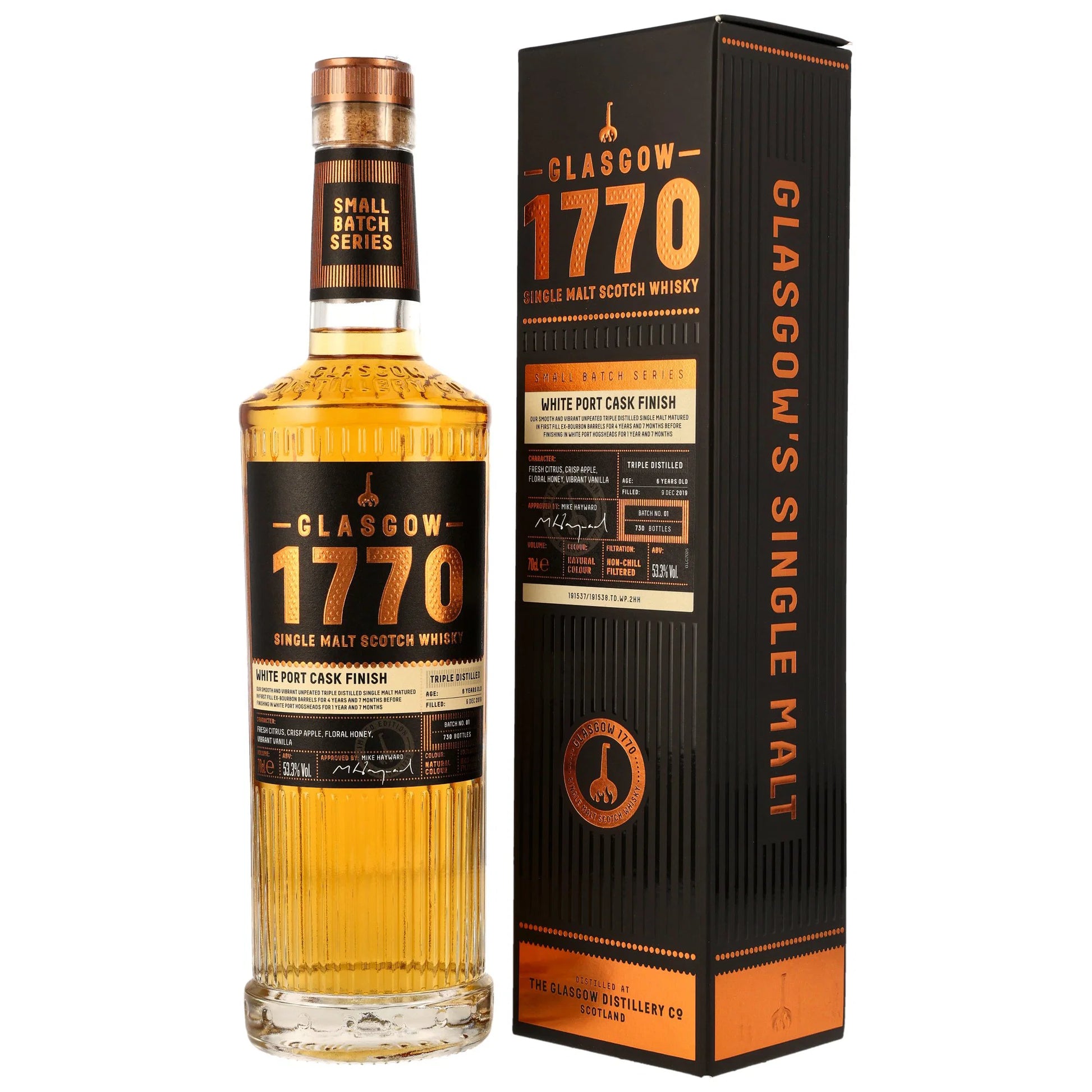 Glasgow 1770 6 2019/2026 - Triple Distilled - White Port Cask Finish