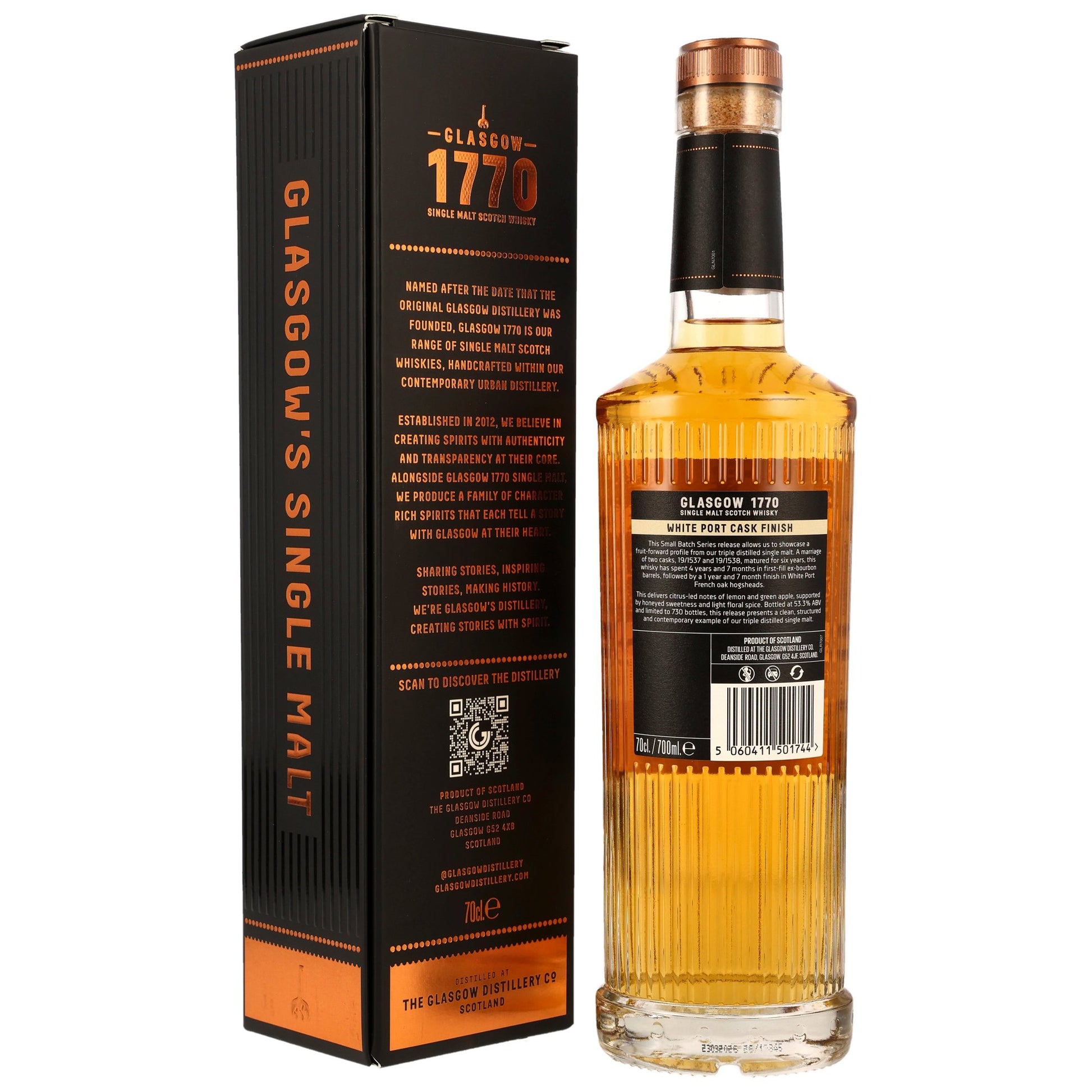 Glasgow 1770 6 2019/2026 - Triple Distilled - White Port Cask Finish