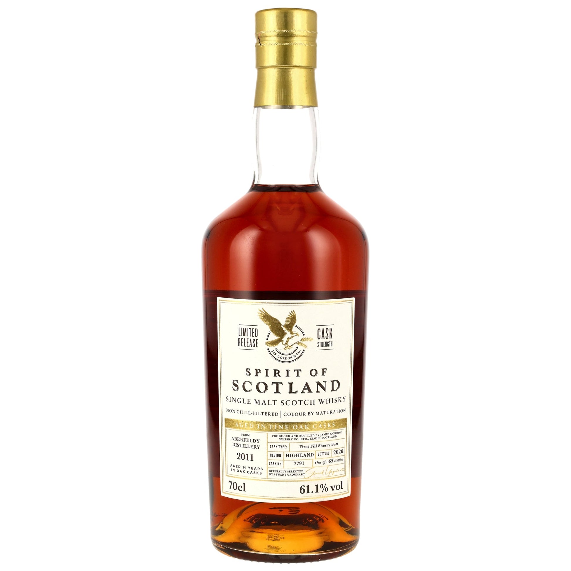Aberfeldy 14 2011/2026 - G&M Spirit of Scotland - 1st Fill Sherry Butt #7791