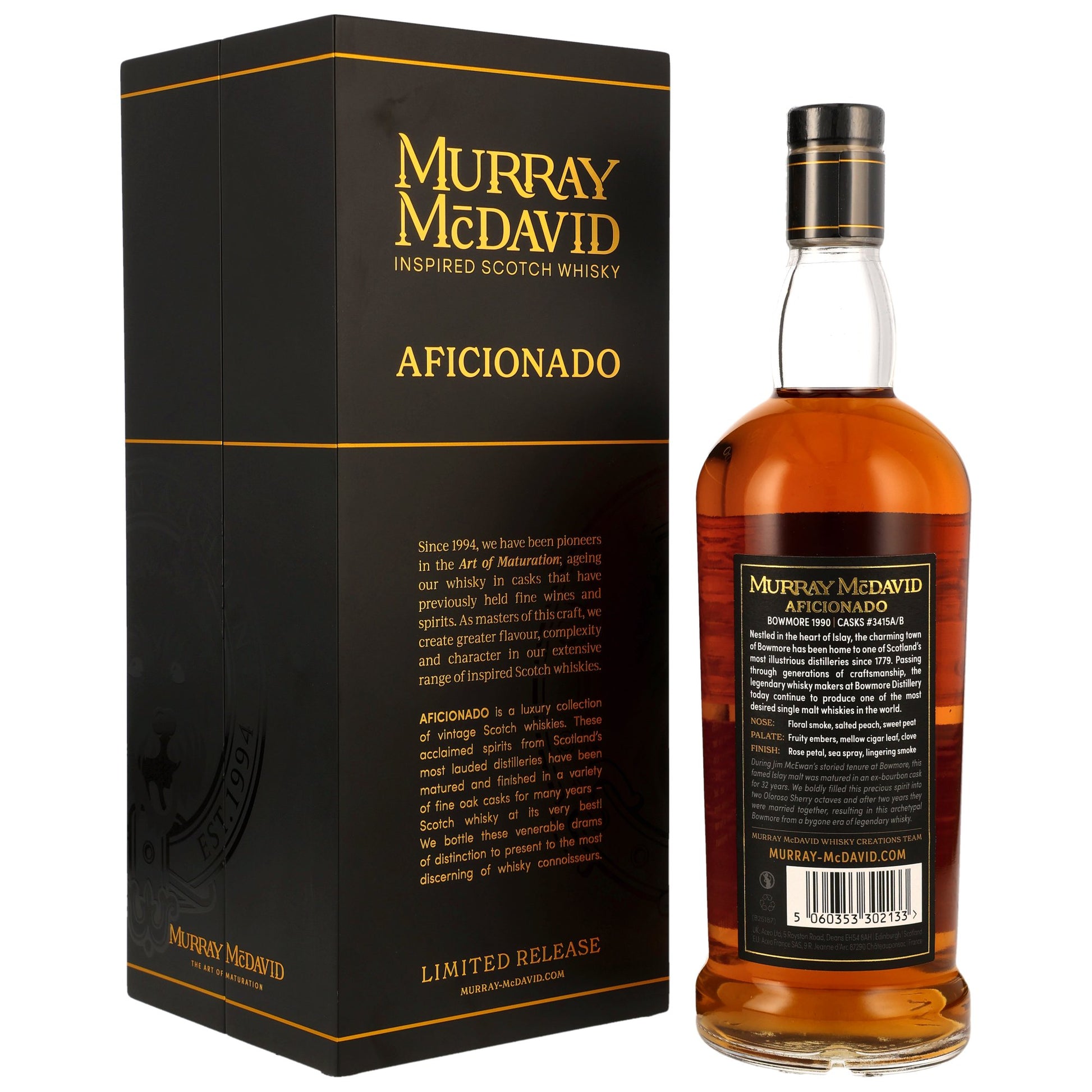 Bowmore 34 1990/2025 - Aficionado Murray McDavid - 1st Fill Oloroso Sherry Octave Finish