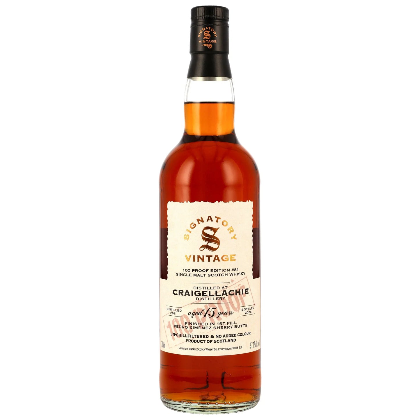 Craigellachie 15 2011/2026 - Signatory Vintage - 100 PROOF #81