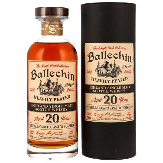Ballechin 20 2006/2026 - Signatory Vintage Heavily Peated - 1st Fill Moscato Passito Wine Cask #808