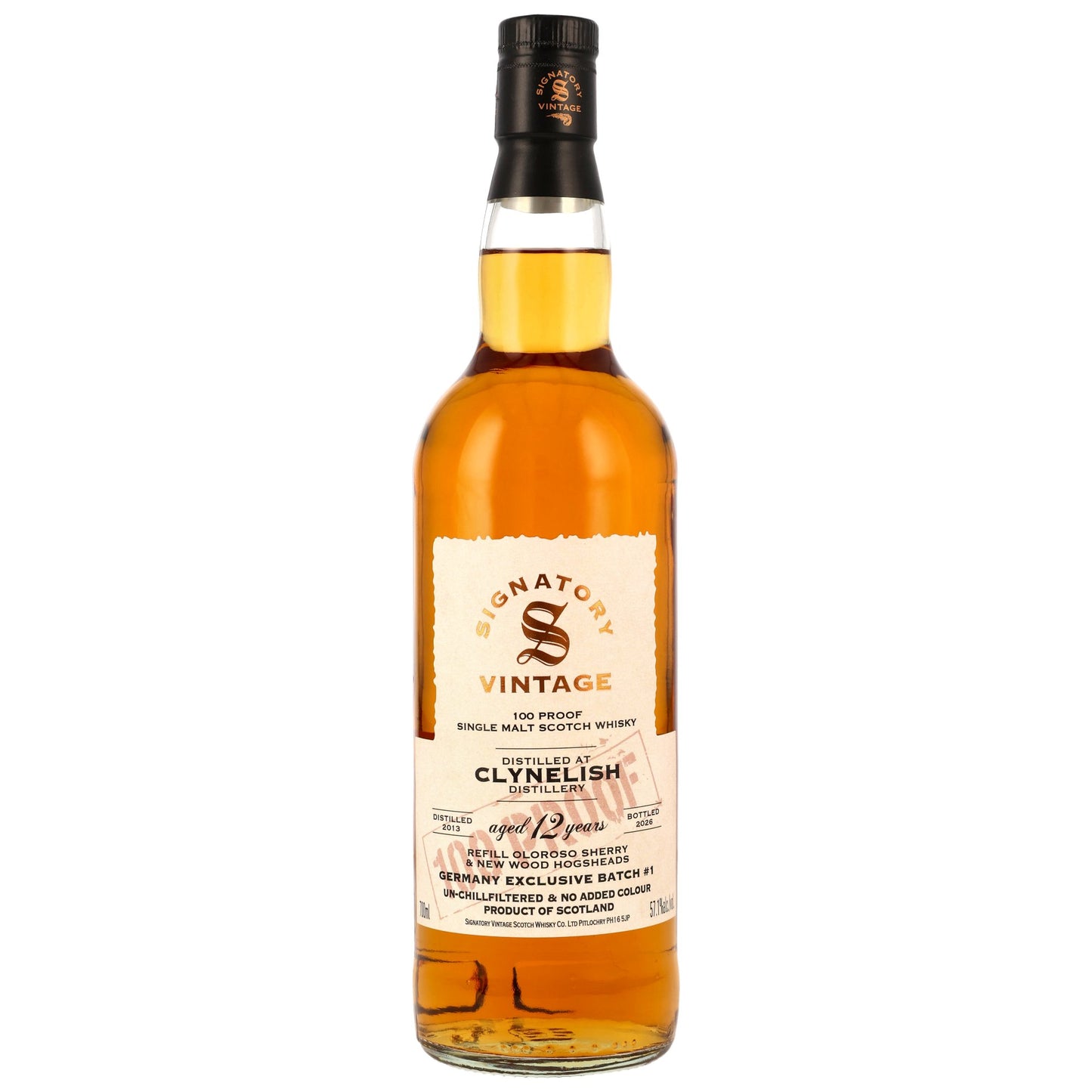 Clynelish 12 2013/2026 - Signatory Vintage - 100 PROOF Germany Exclusive #1