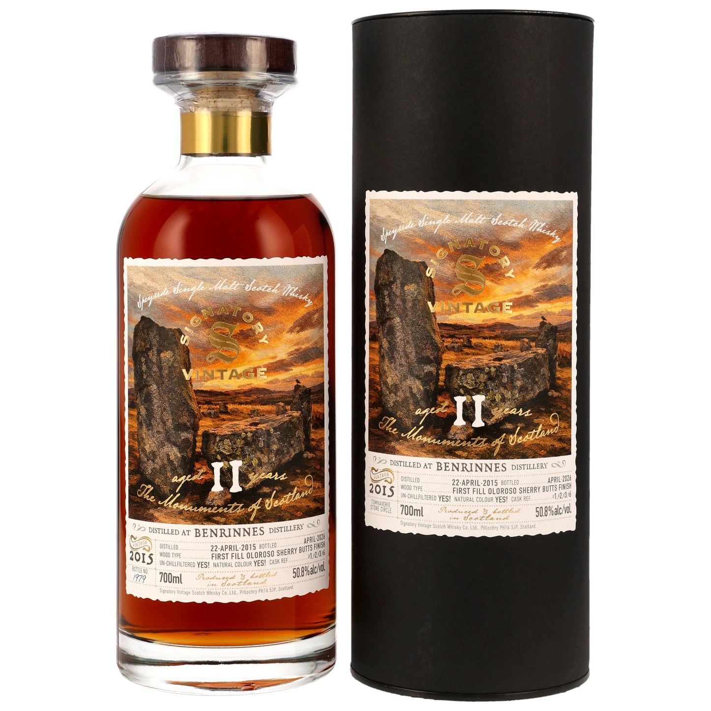 Benrinnes 11 2015/2026 - Signatory Vintage Monuments of Scotland - 1st Fill Oloroso Sherry Butts Finish