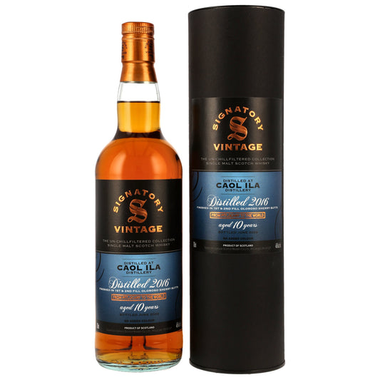 Caol Ila 10 2016/2026 - Signatory Vintage The UN-chillfiltered Collection - Oloroso Sherry Butts Finish