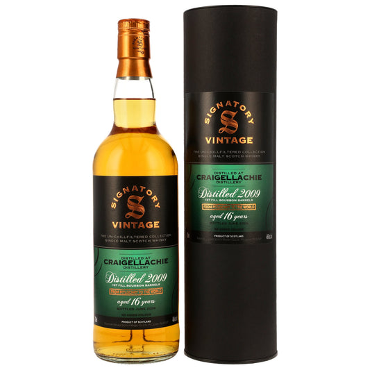 Craigellachie 16 2009/2026 - Signatory Vintage The UN-chillfiltered Collection - 1st Fill Bourbon Barrels