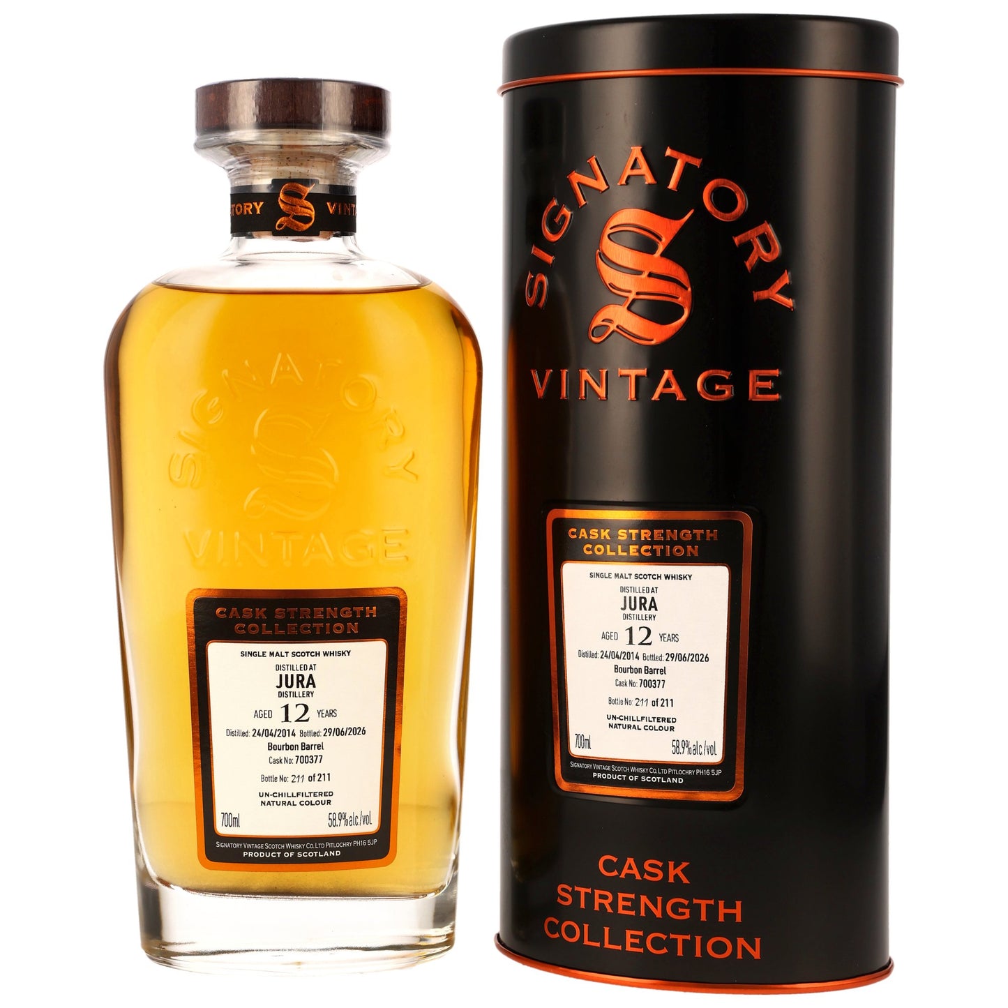 Jura 12 2014/2026 - Signatory Vintage Cask Strength Collection - Bourbon Barrel #700377