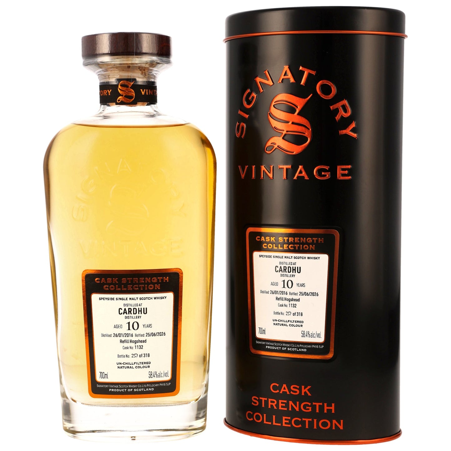 Cardhu 10 2016/2026 - Signatory Vintage Cask Strength Collection - Refill Hogshead #1132