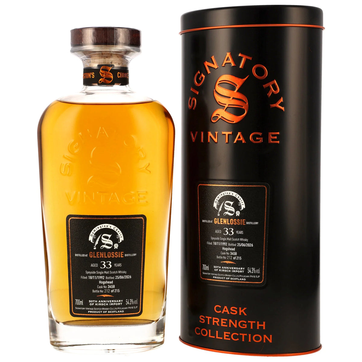 Glenlossie 33 1992/2026 - Signatory Vintage Symingtons Choice - Hogshead #3458