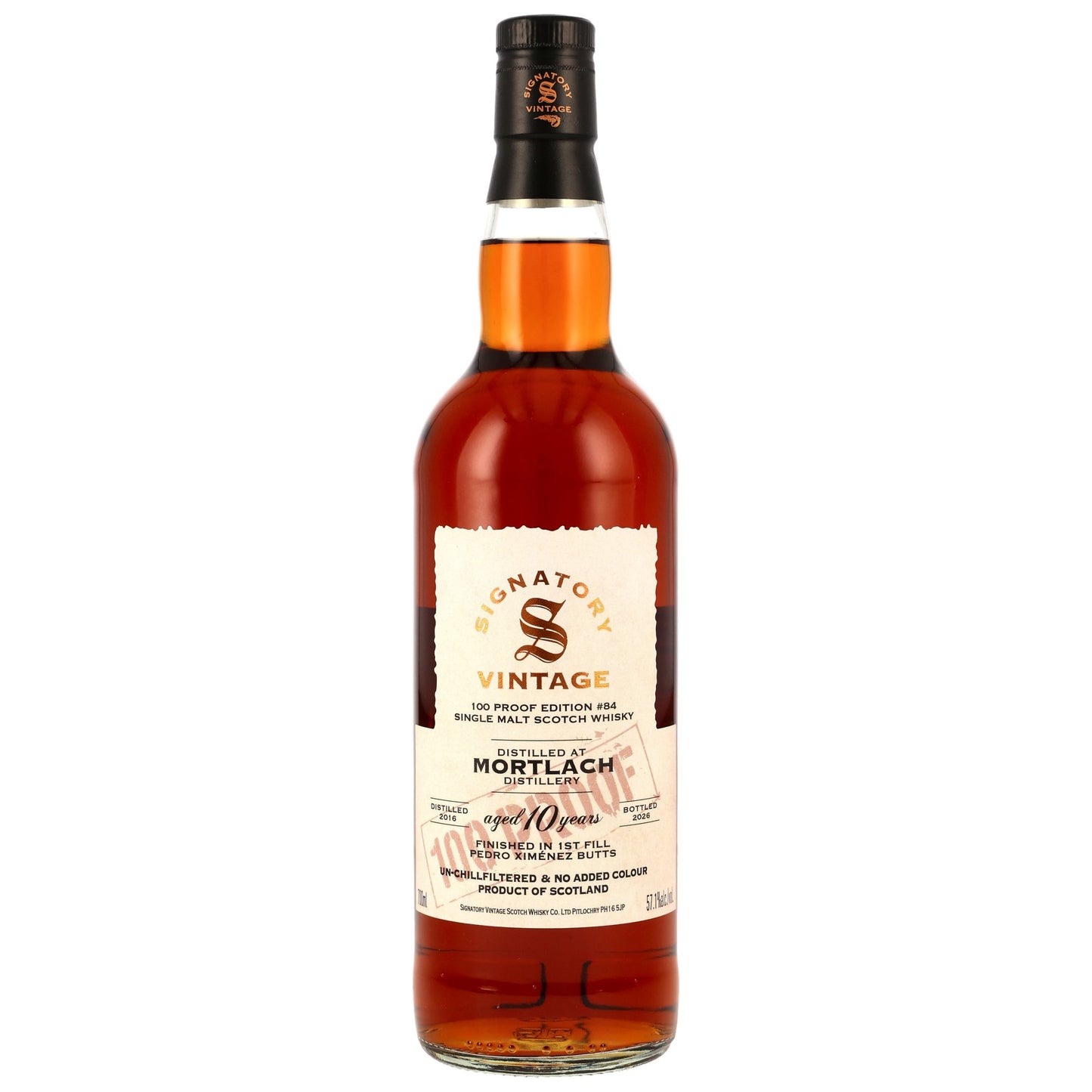 Mortlach 10 2016/2026 - Signatory Vintage - 100 PROOF #84
