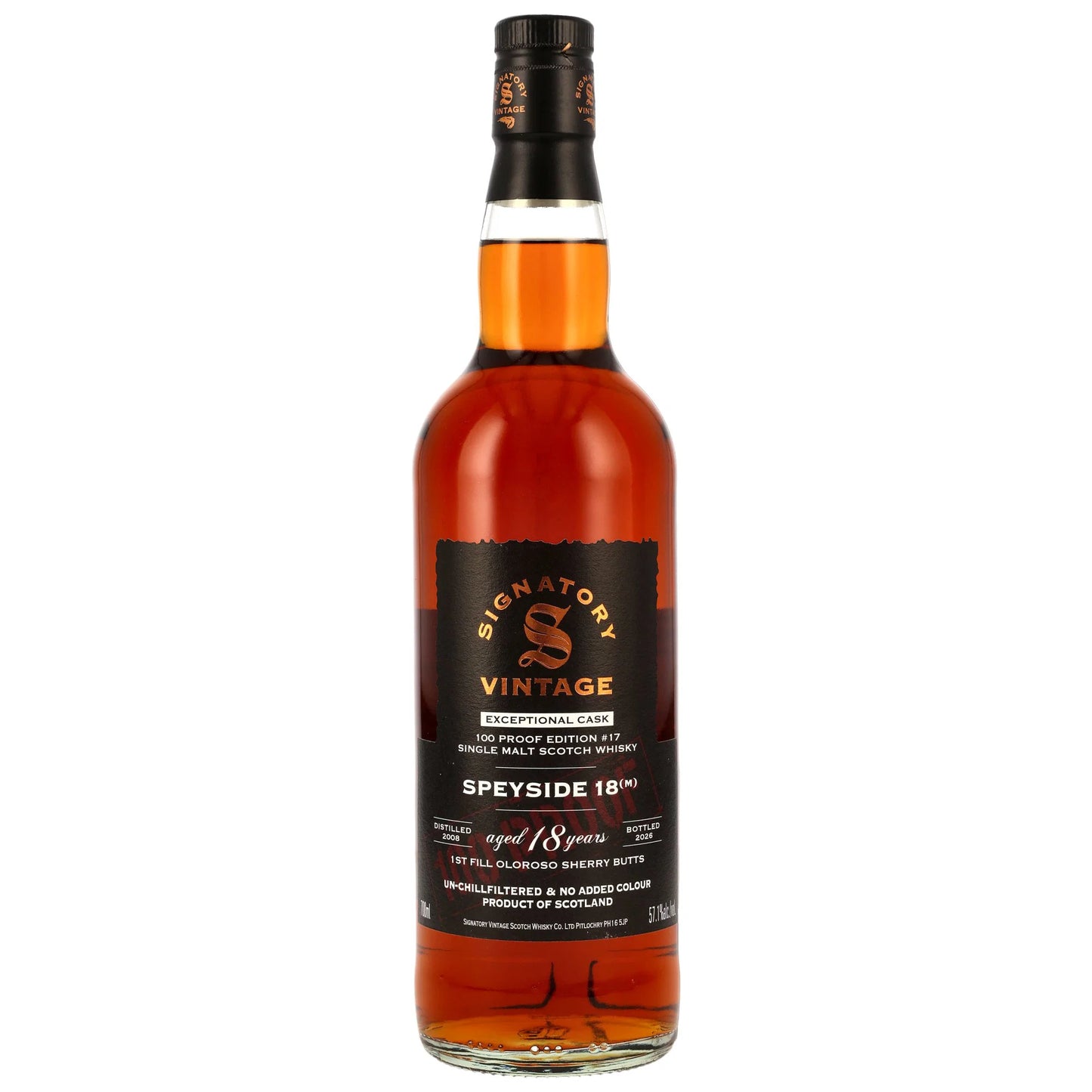Speyside (M) 18 2008/2026 - Signatory Vintage - 100 PROOF Exceptional Cask Edition #17