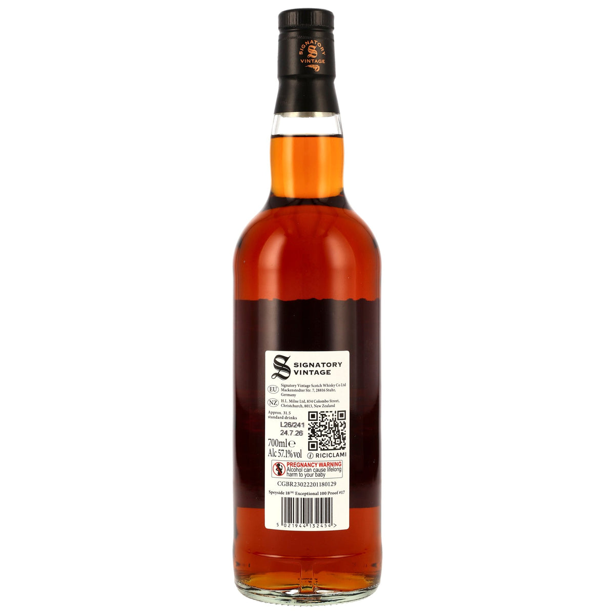 Speyside (M) 18 2008/2026 - Signatory Vintage - 100 PROOF Exceptional Cask Edition #17